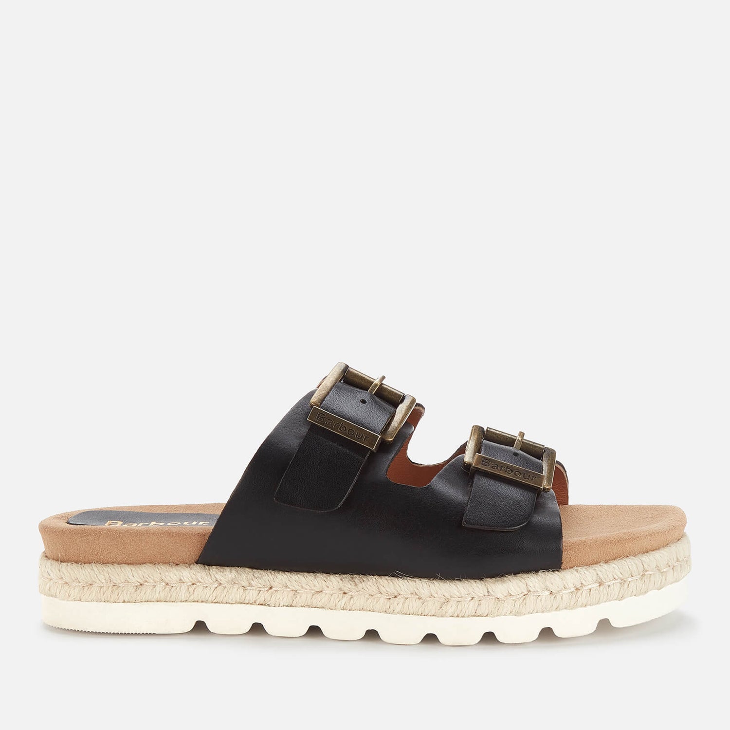 Barbour Women's Lola Leather Espadrille Sandals - Black