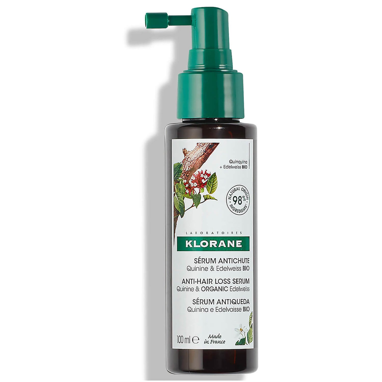 Sérum fortifiant biologique à la quinine et à l'edelweiss pour cheveux clairsemés KLORANE 100 ml