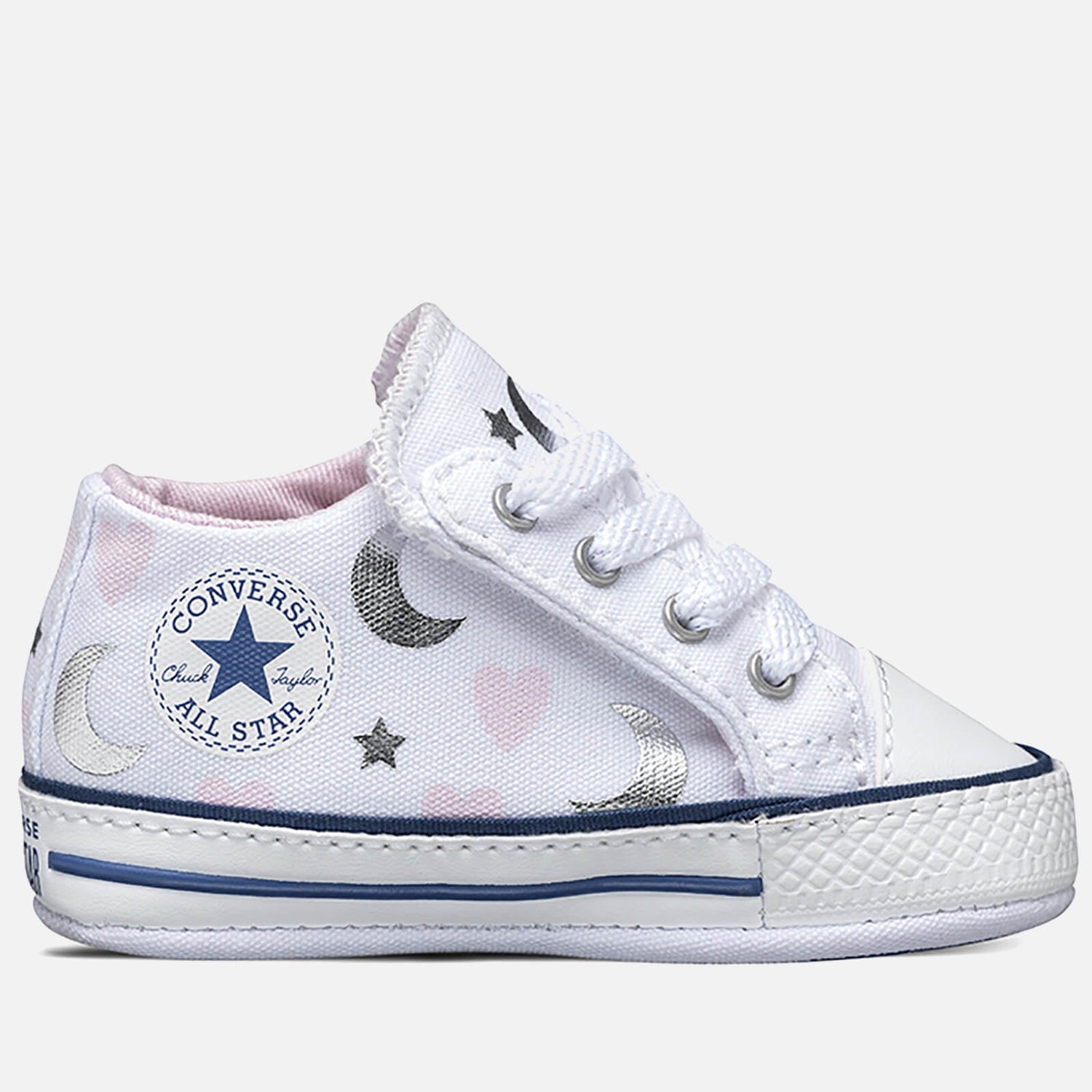 Converse Babies' Chuck Taylor All Star Cribster Soft Trainers - White/Pink/Silver