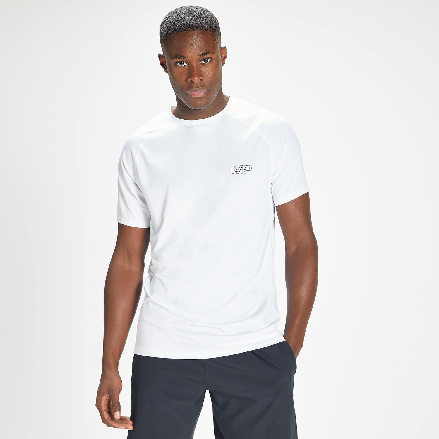 T-shirt d’entraînement à manches courtes MP Infinity Mark Graphic pour hommes – Blanc - XS