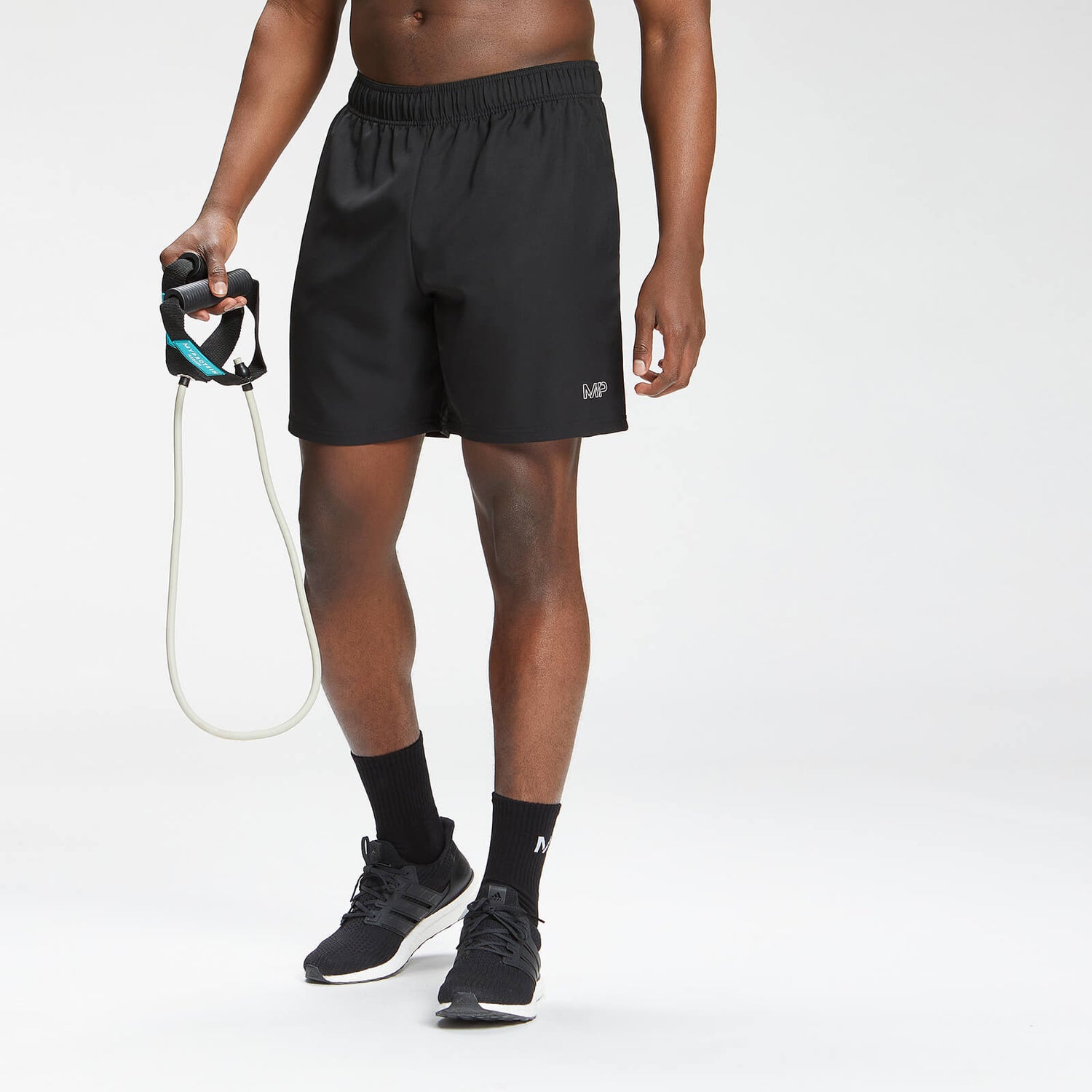 Pantalón corto de entrenamiento con estampado de marca repetido para hombre de MP - Negro