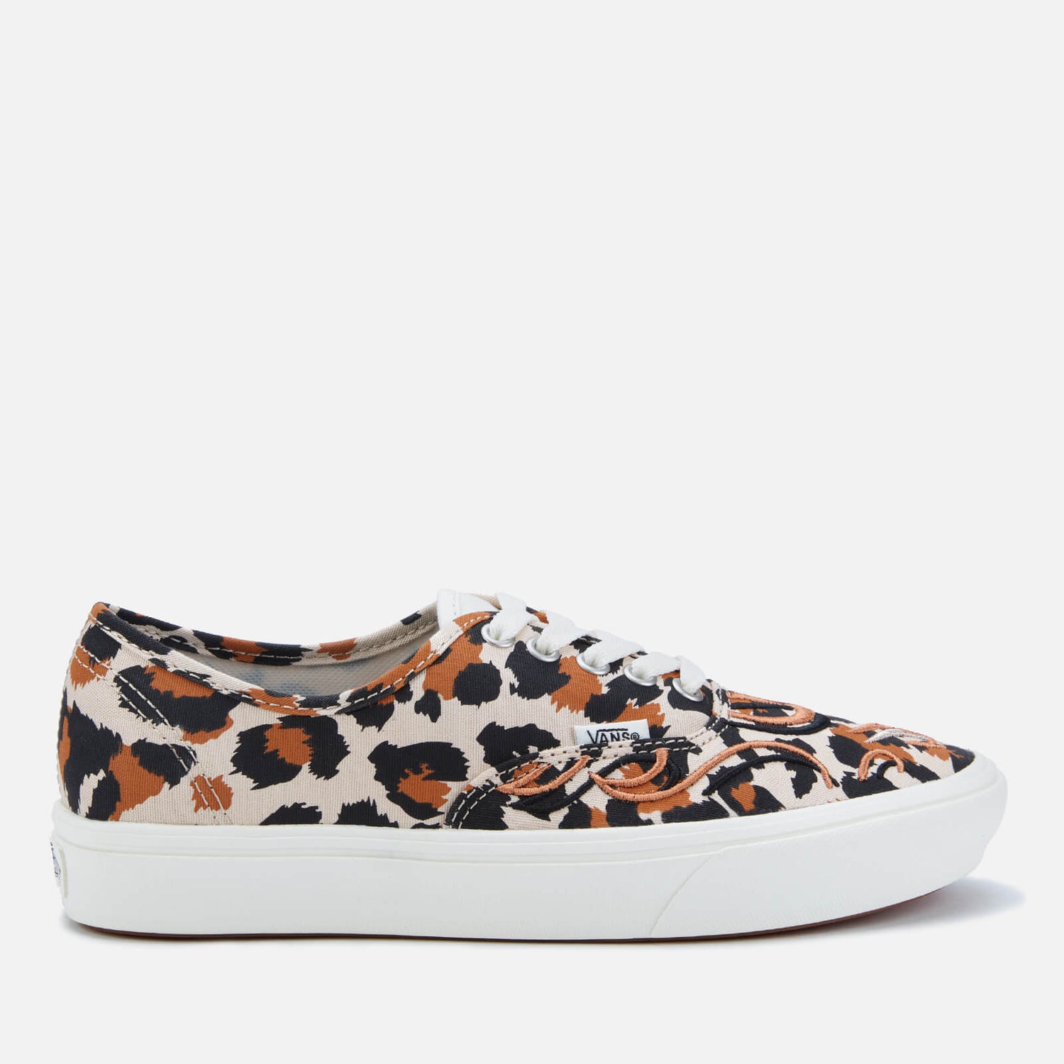 Vans Comfycush Flame Embroidery Authentic Trainers - Leopard/Marshmallow