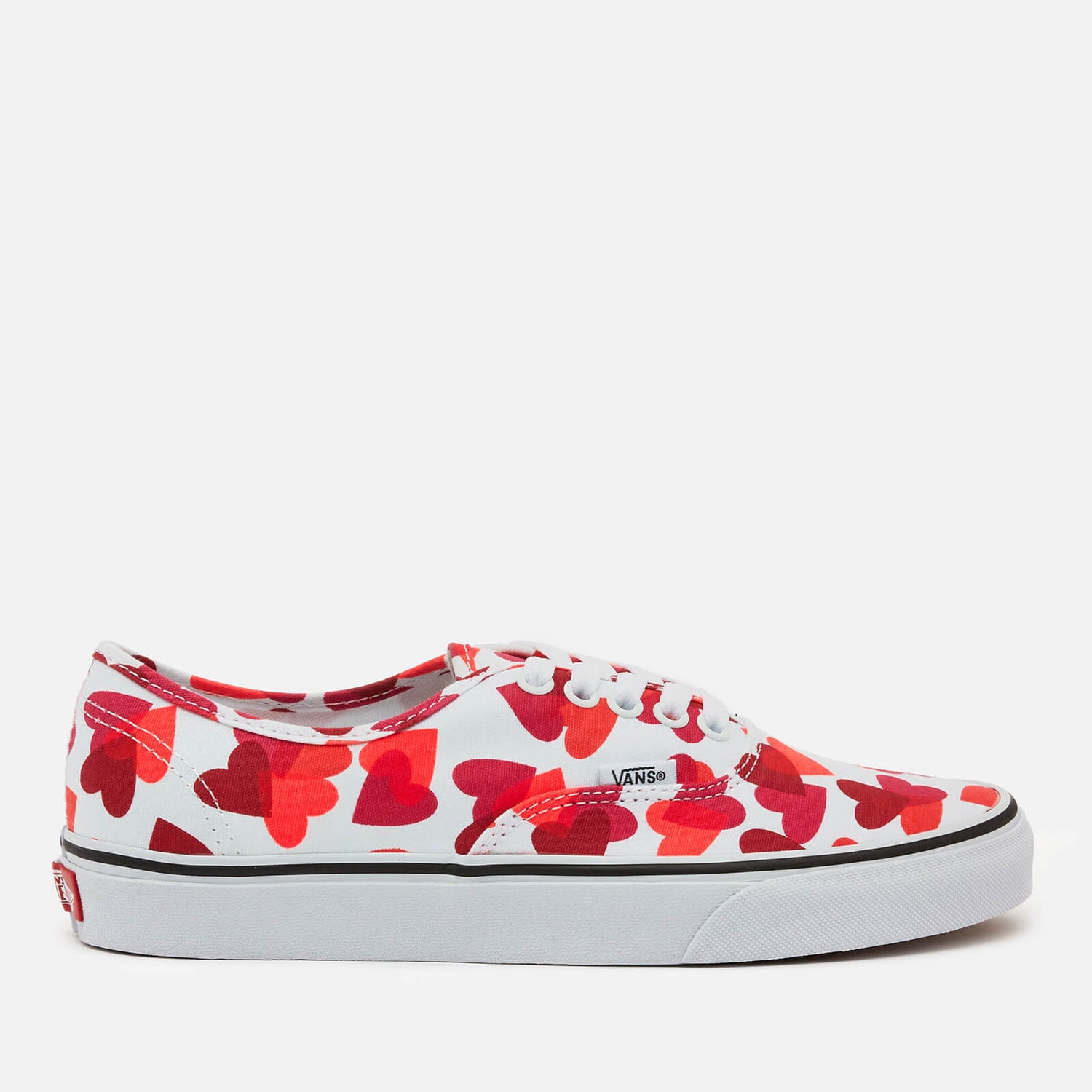 Vans Women's Valentines Hearts Classic Authentic Trainers - White/Pink/Red