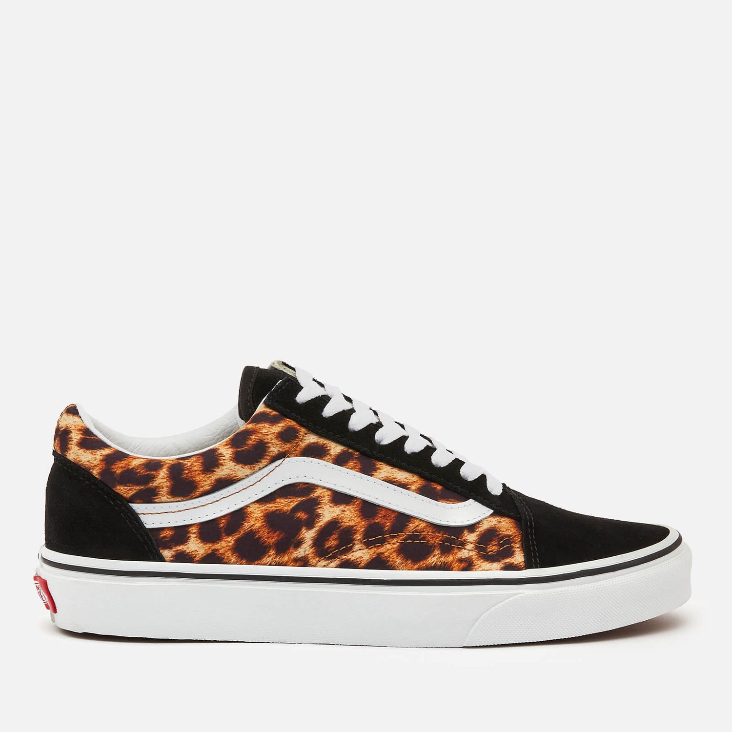 Vans Women's Leopard Old Skool Trainers - Black/True White