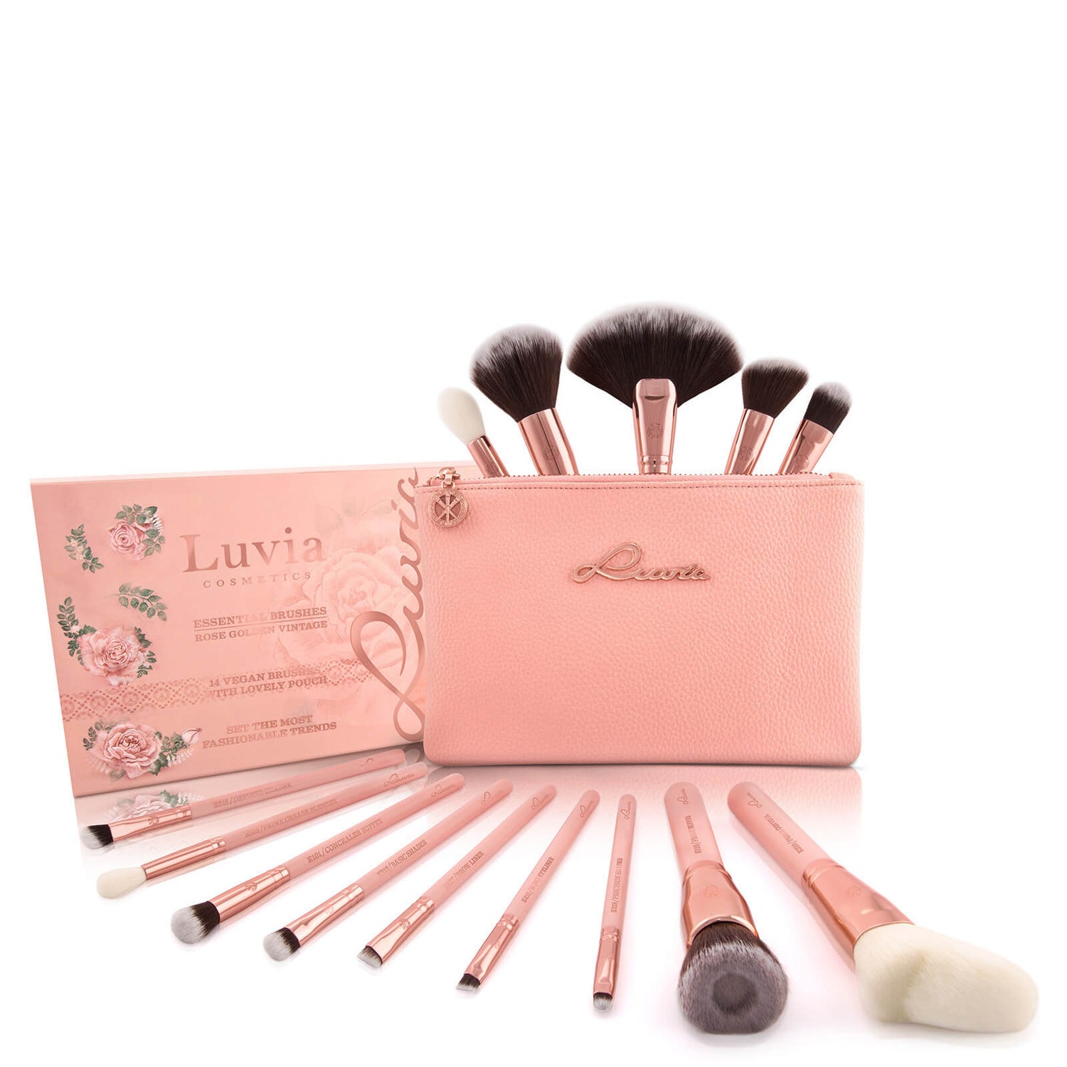 Luvia Essential Brushes Set - Rose Golden Vintage | Free US Shipping |  lookfantastic