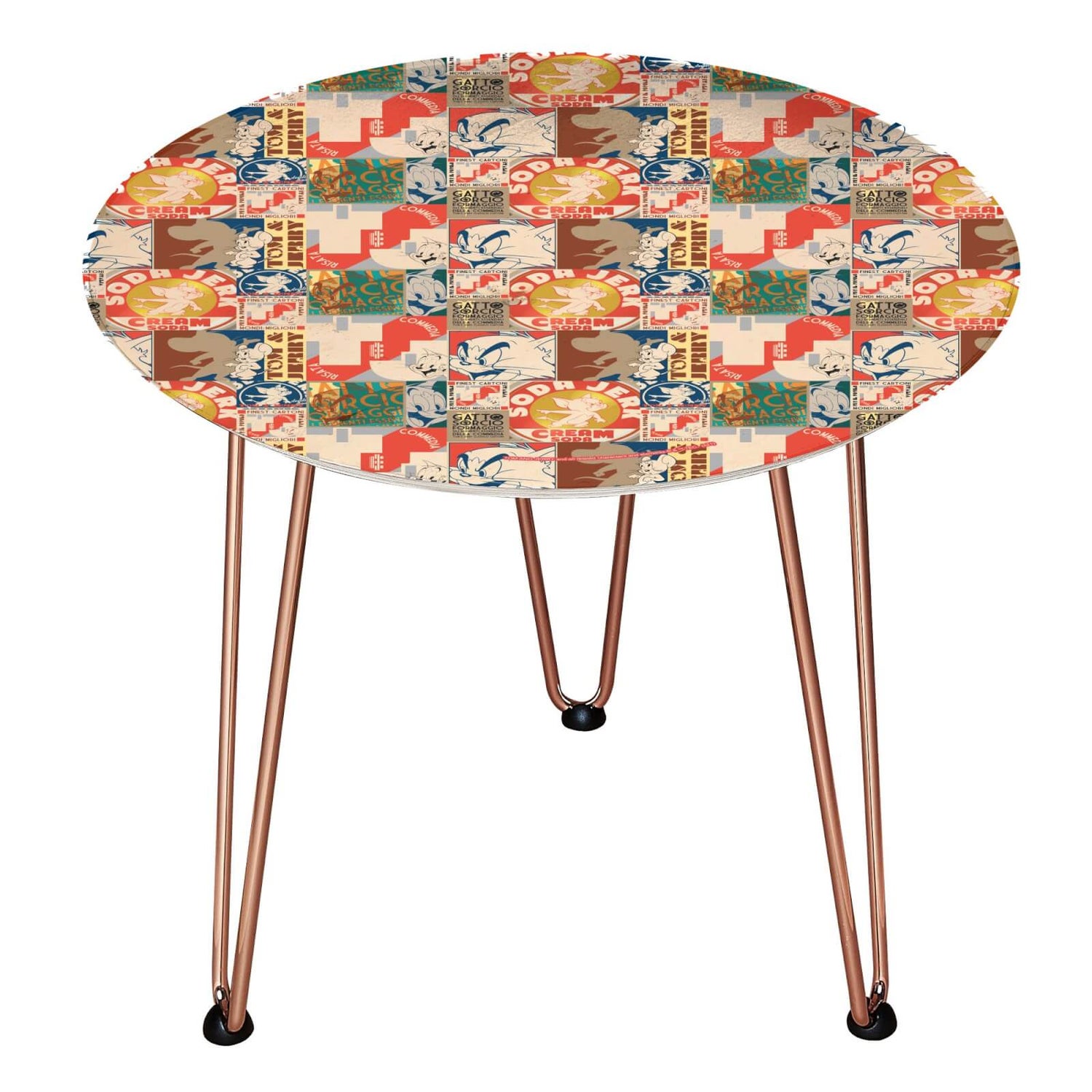 Decorsome x Tom & Jerry Wooden Side Table - Rose gold