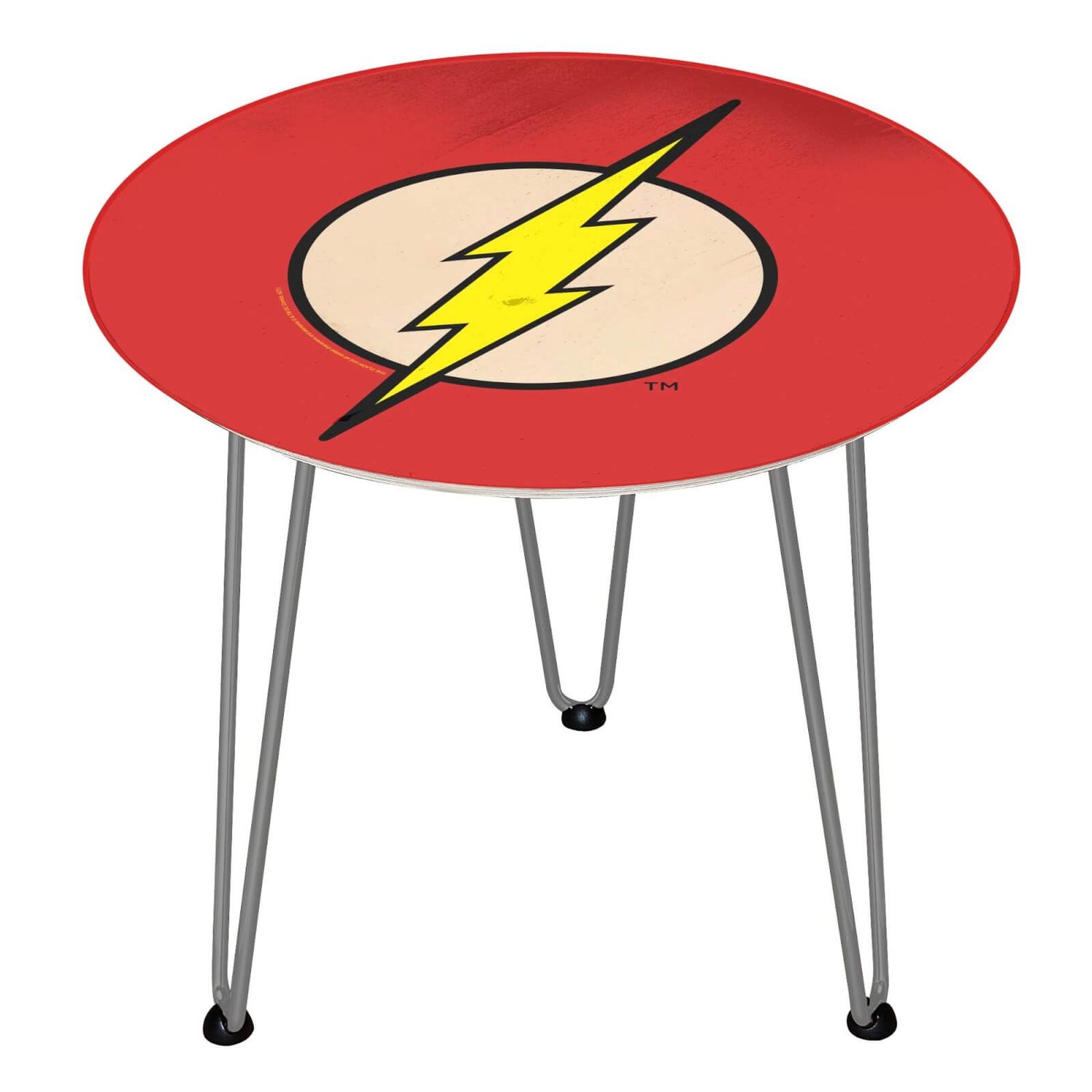 Decorsome x DC The Flash Logo Wooden Side Table - Silver