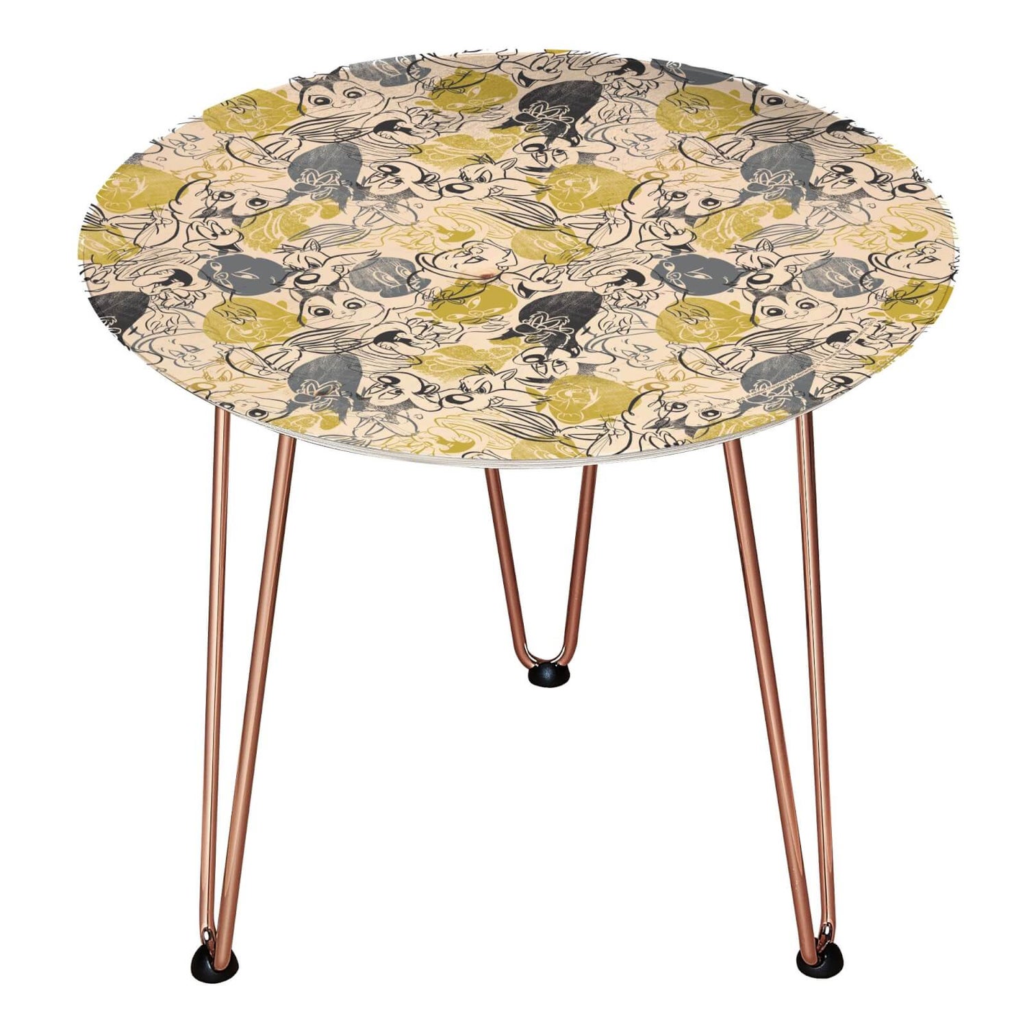 Decorsome x Looney Tunes Wooden Side Table - Rose gold