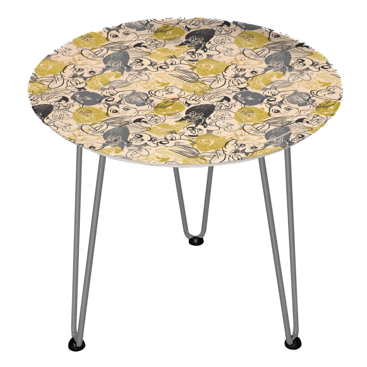 Decorsome x Looney Tunes Wooden Side Table - Silver