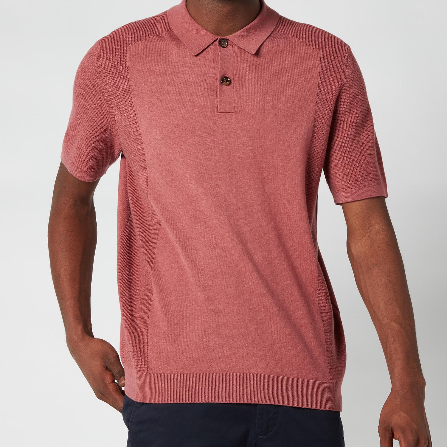 Ted Baker Men's Bump Knitted Polo Shirt - Pink