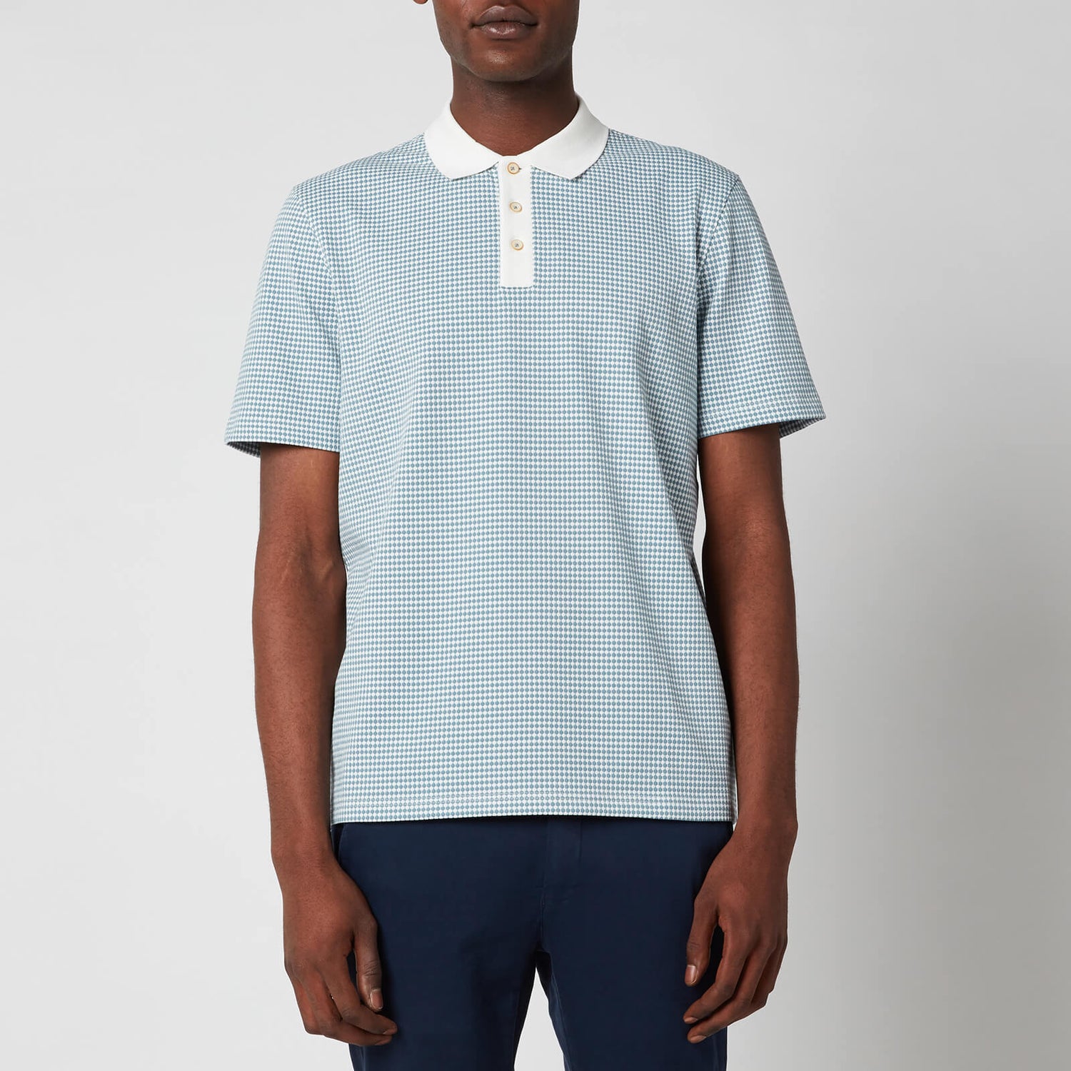 Ted Baker Men's Krane Raglan Sleeve Jacquard Polo Shirt - Blue