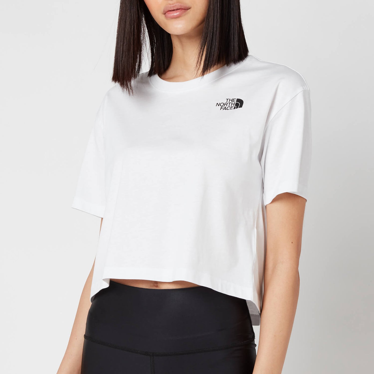 The North Face Women's Cropped Simple Dome Short Sleeve T-Shirt - TNF White - L