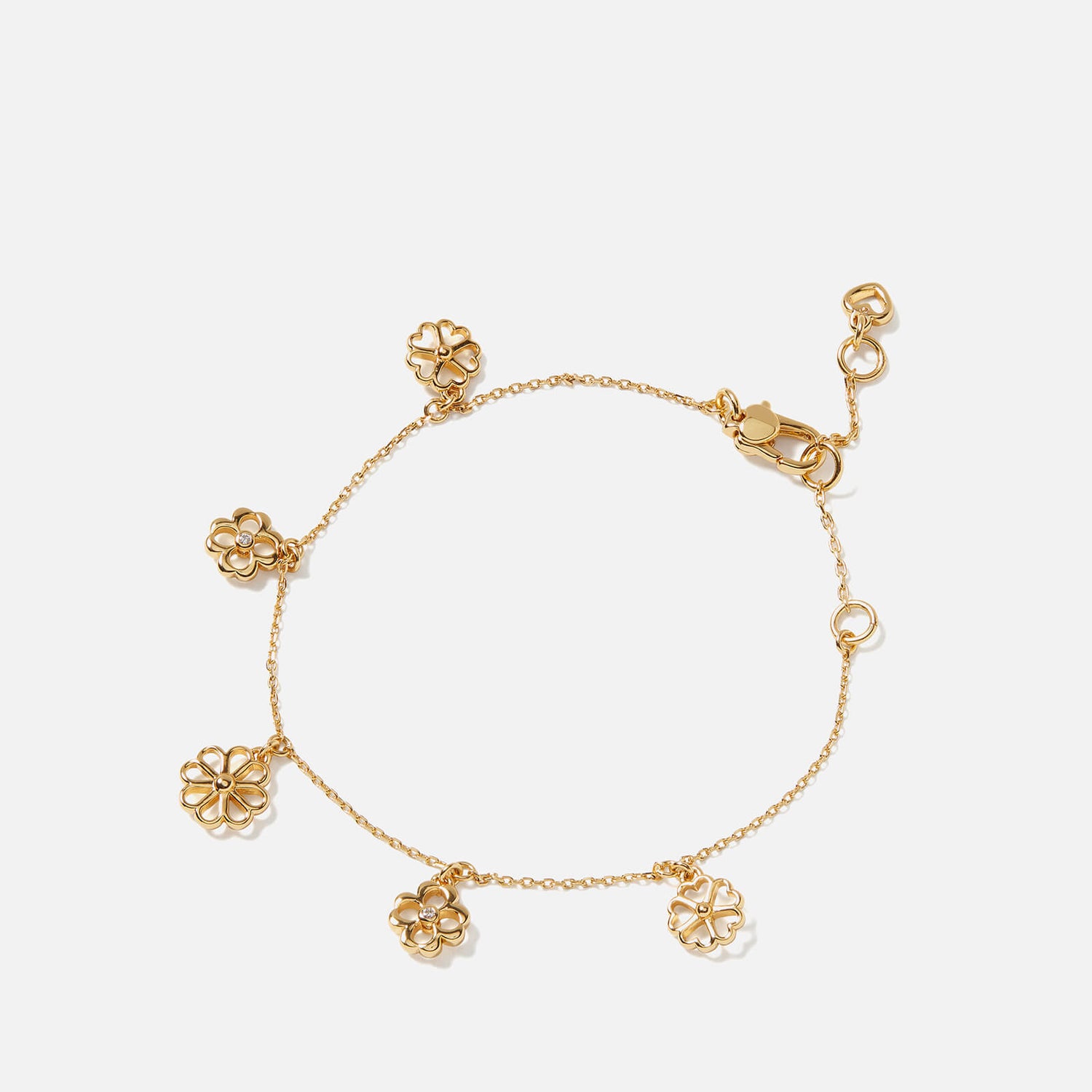 Kate Spade New York Women's Spade Floral Charm Bracelet - Clear/Gold
