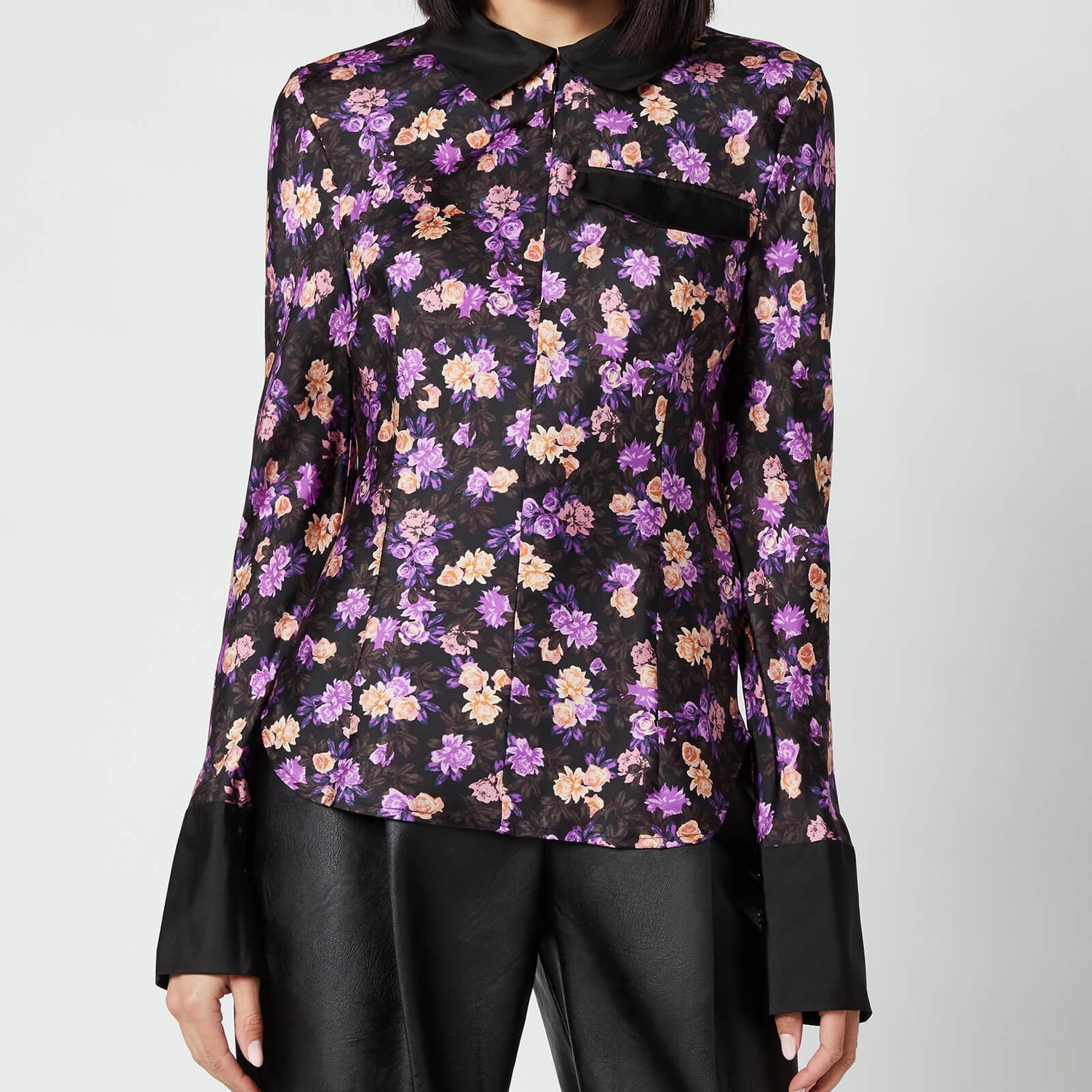 Baum Und Pferdgarten Women's Mirinda Shirt - Paris Flower Purple - EU 34/UK 6