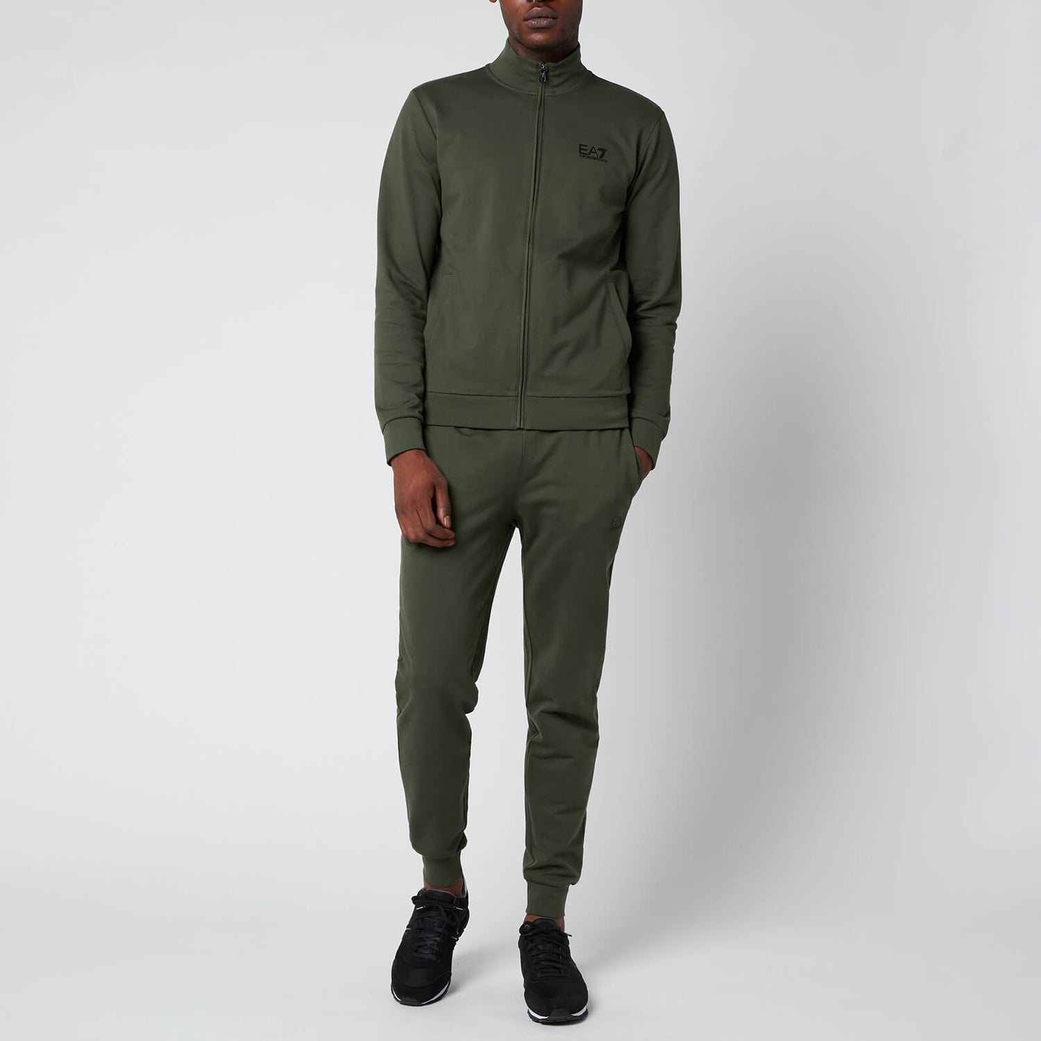 EA7 Men's Train Core ID French Terry Tracksuit - Climbing Ivy