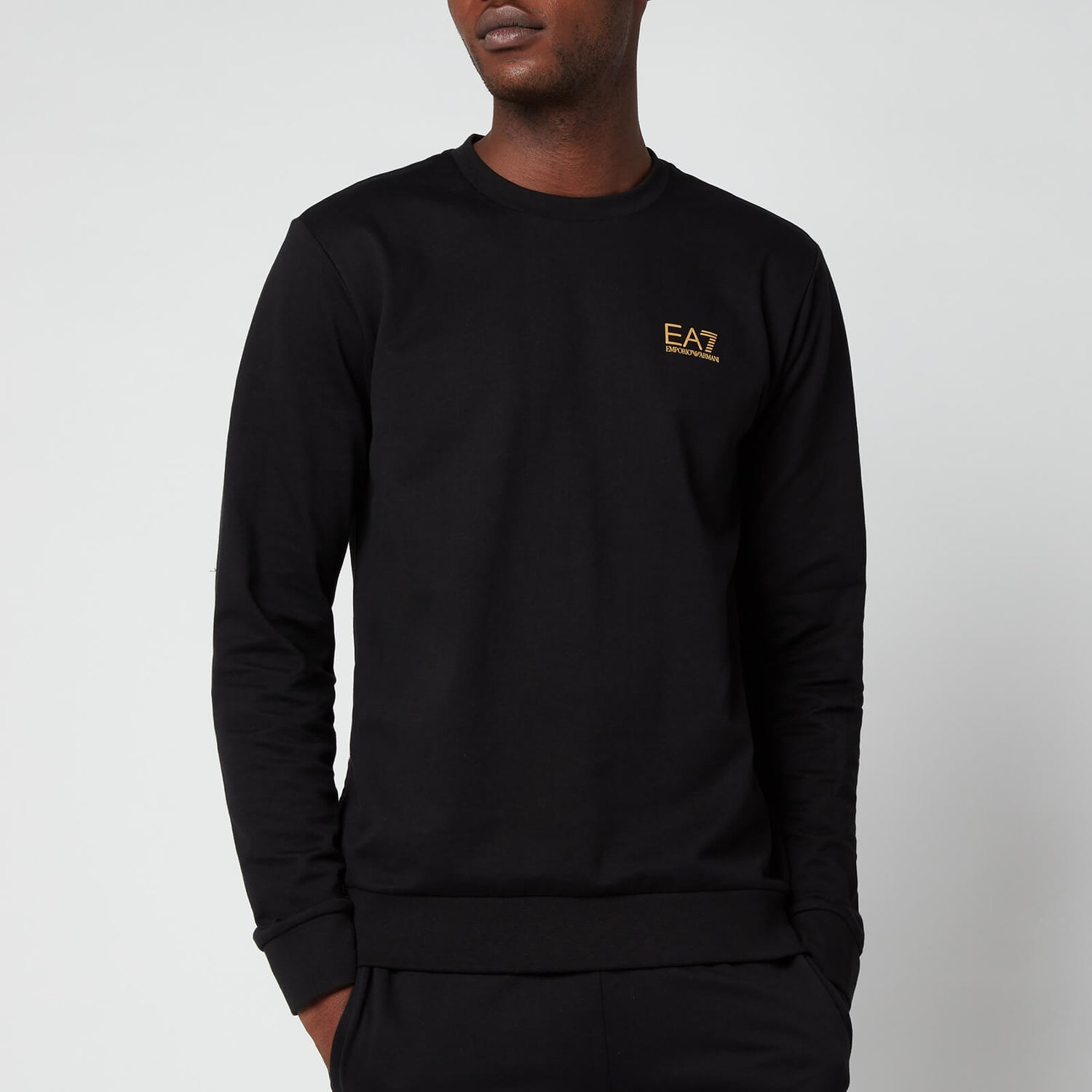 EA7 Men's Core Identity French Terry Sweatshirt - Black/Gold - S
