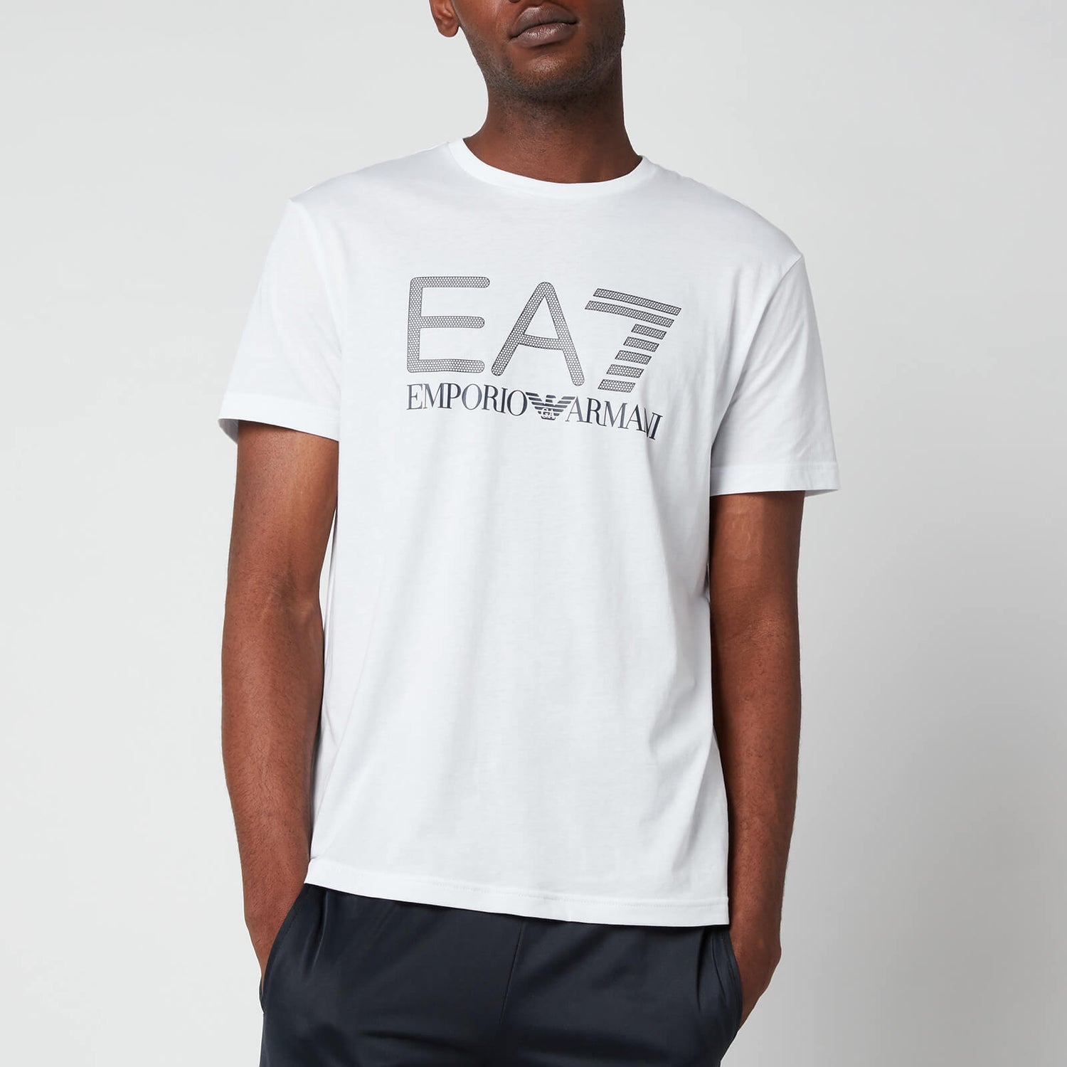 EA7 Men's Train Visibility Pima Crewneck T-Shirt - White