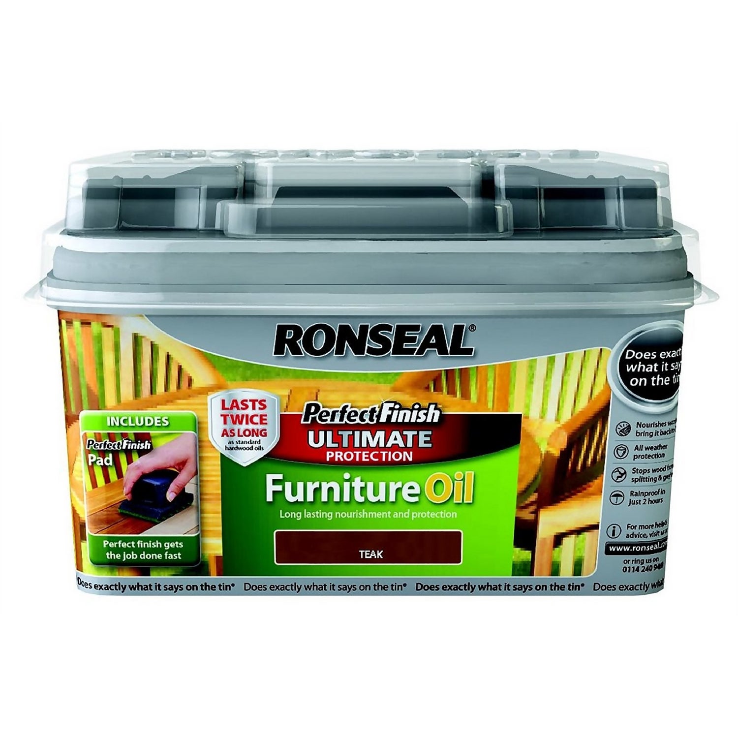 Ronseal Perfect Finish Garden Furniture, Ronseal Ultimate Natural Teak Hardwood Garden Furniture Oil 1l