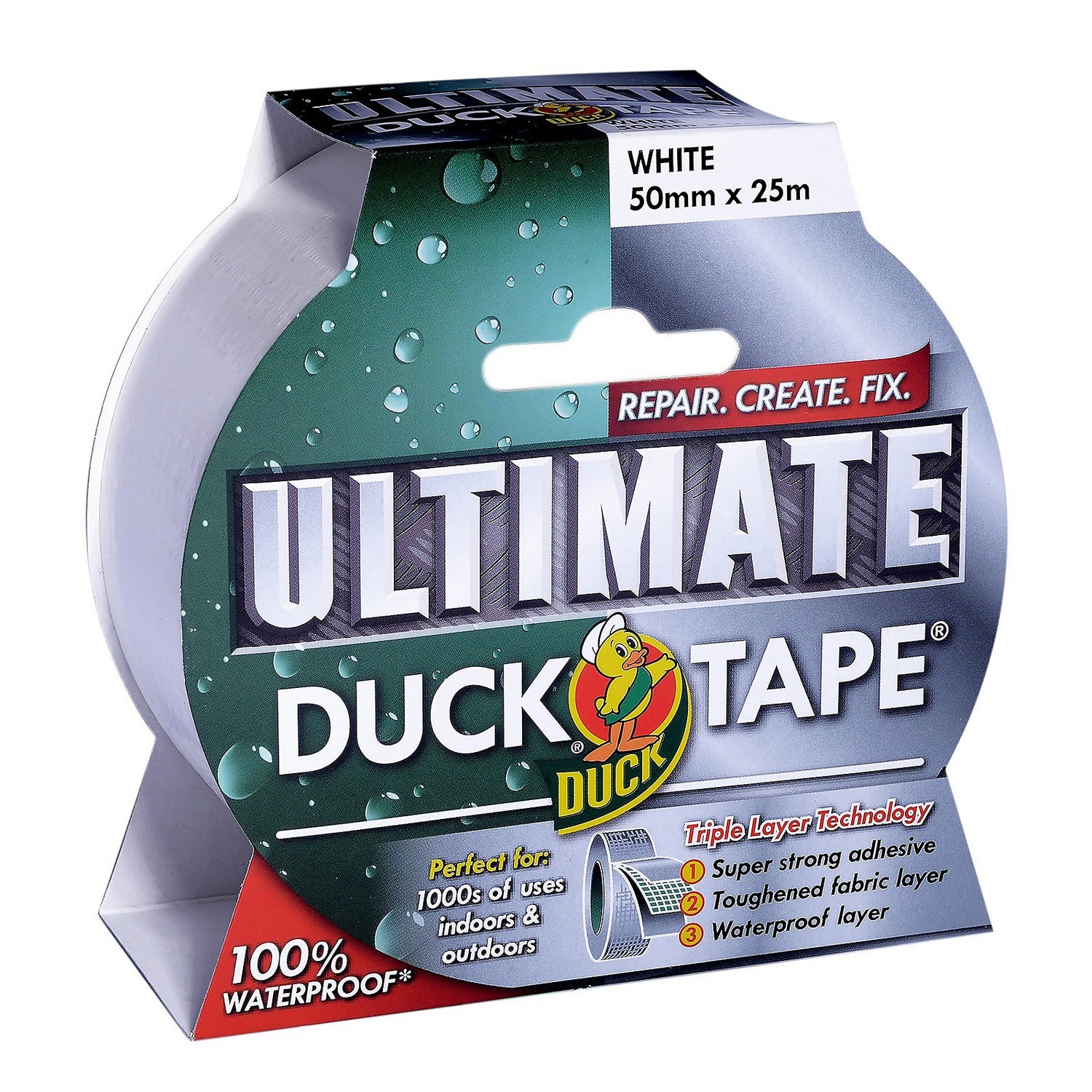 Duck Cloth Duct Tape White 50mm x 25m
