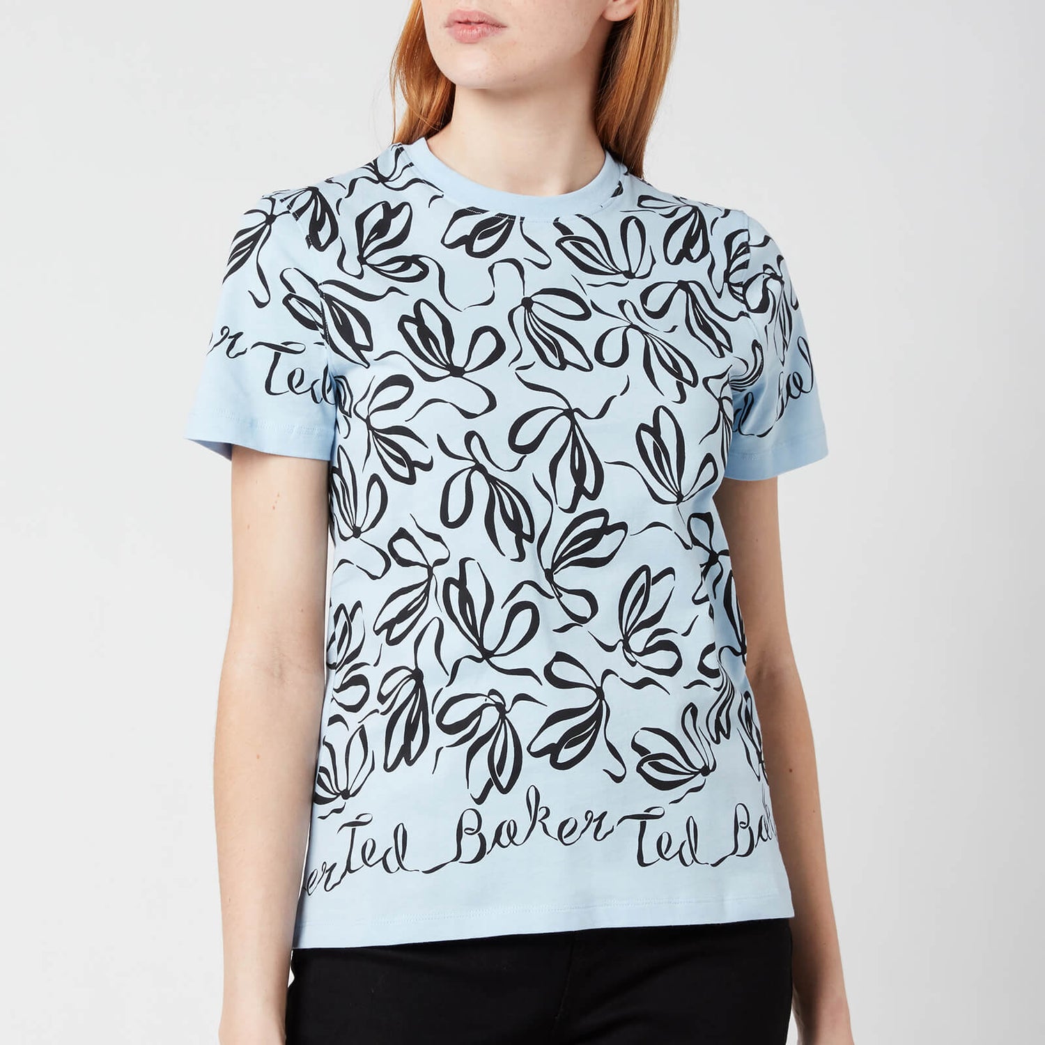 Ted Baker Women's Modana Bow Printed T-Shirt - Pale Blue