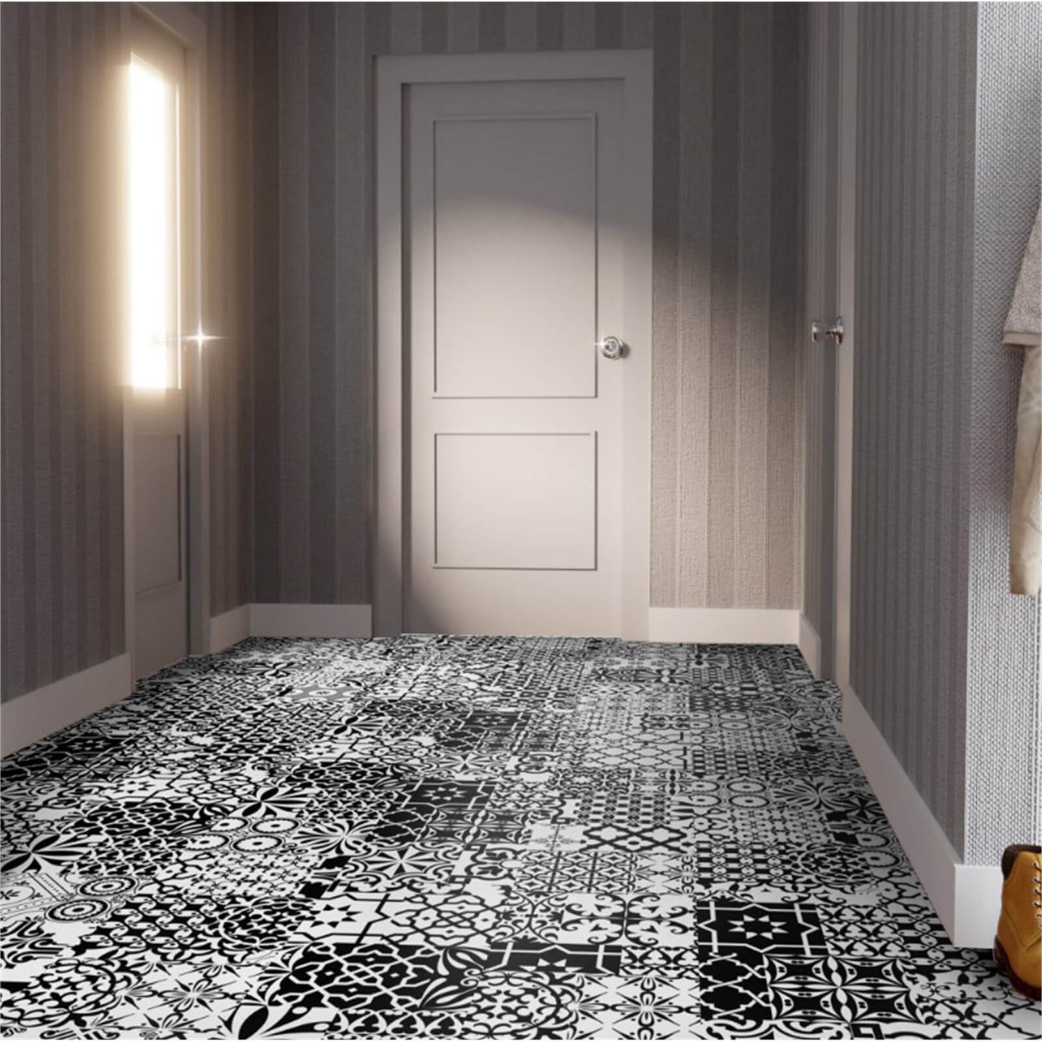 Black White Laminate Flooring Homebase, Black And White Tile Laminate Flooring