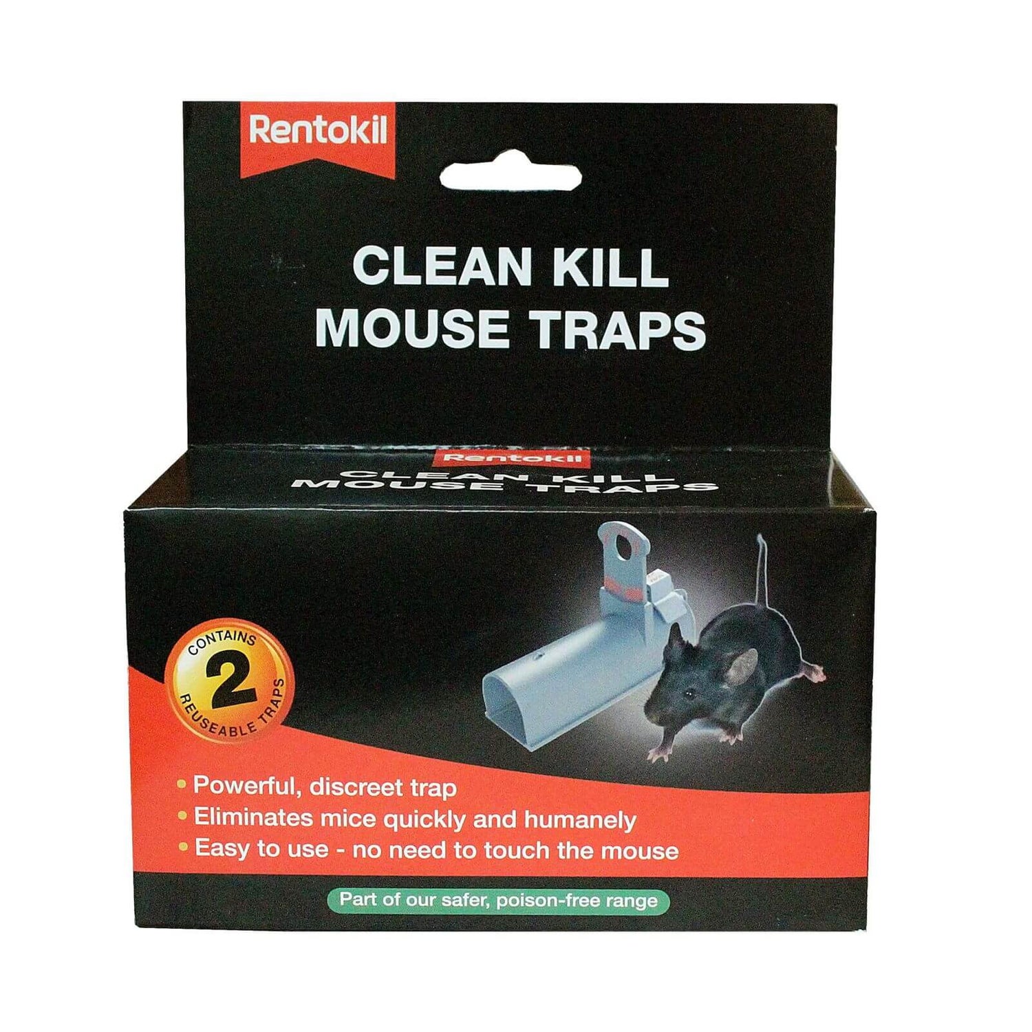 Rentokil Mouse Clean Kill Traps 2pk