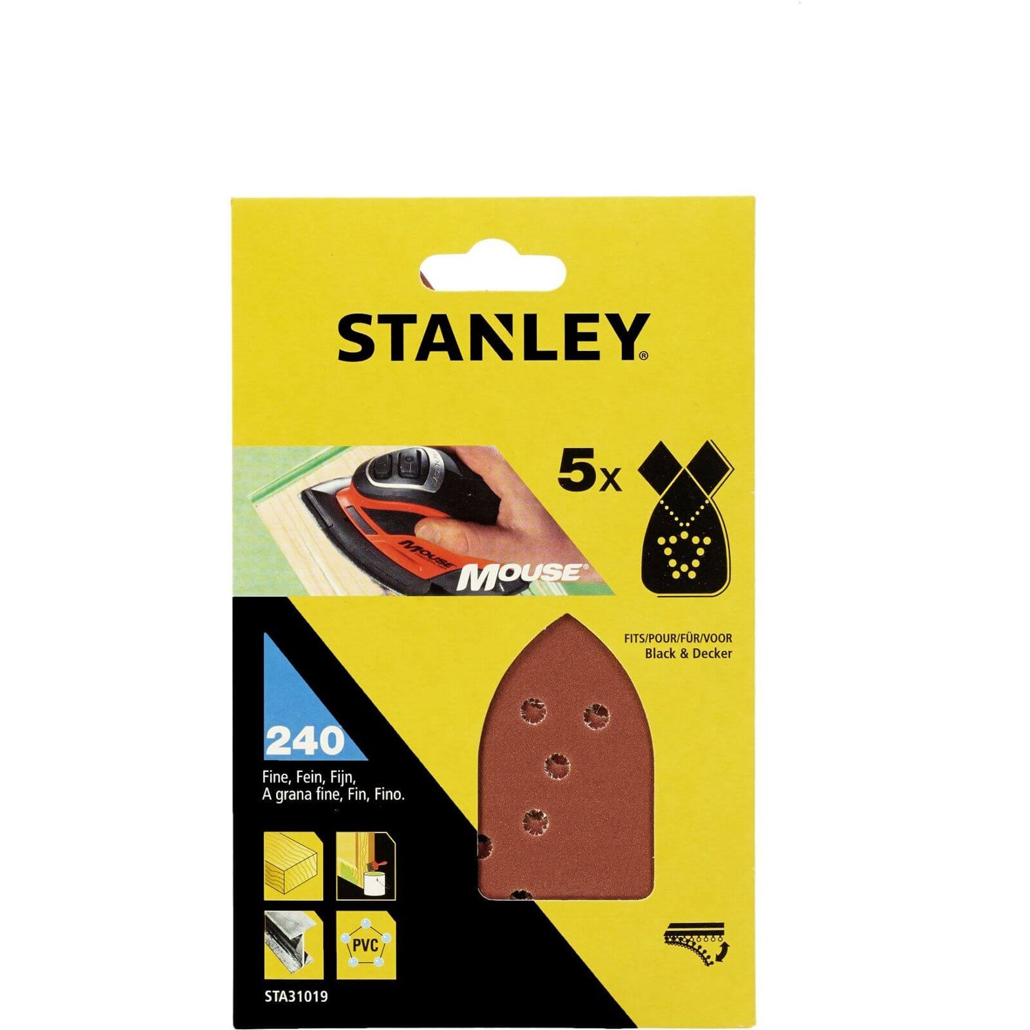 STANLEY  MOUSE SANDING SHEETS 240G