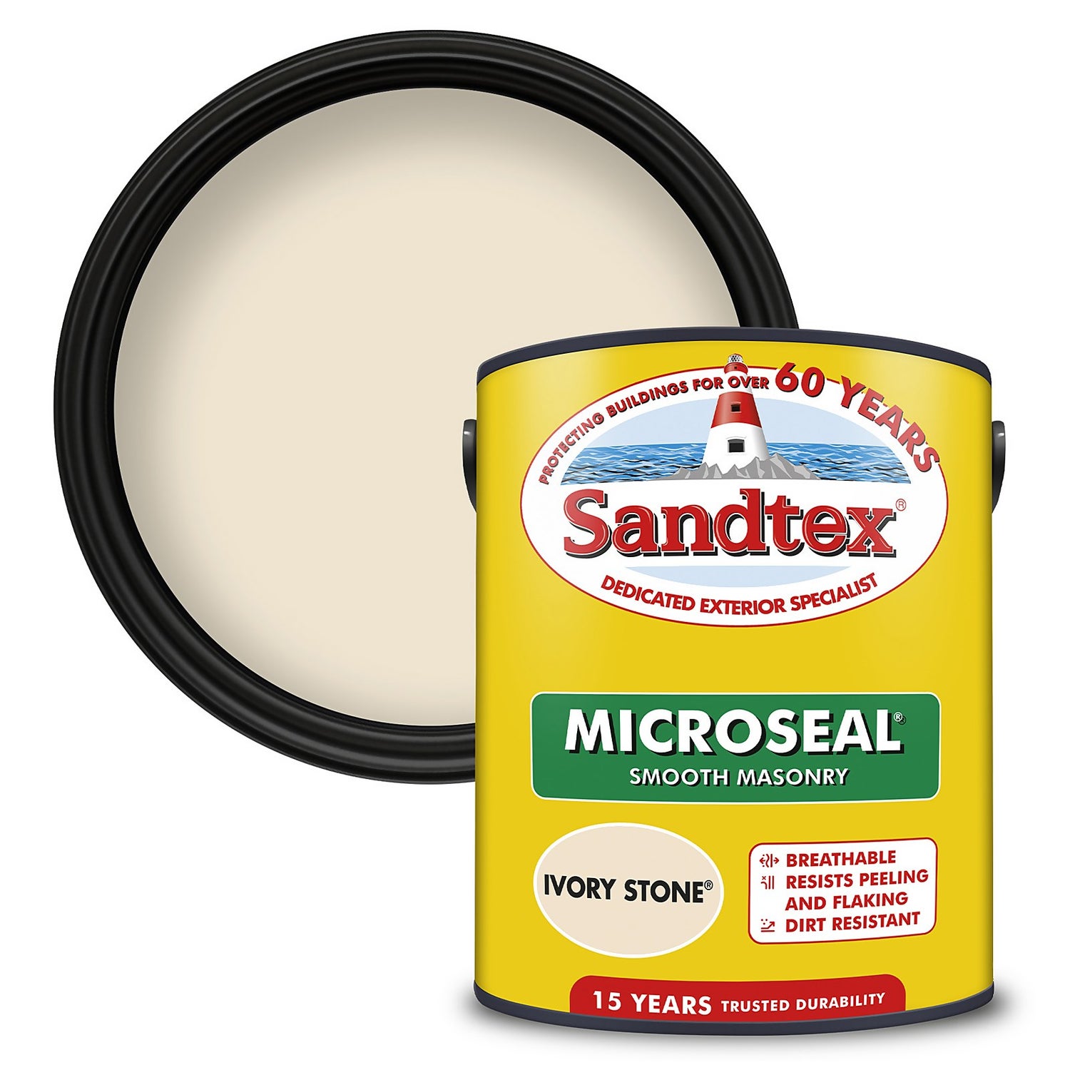 Sandtex Ultra Smooth Masonry Paint Ivory Stone 5L