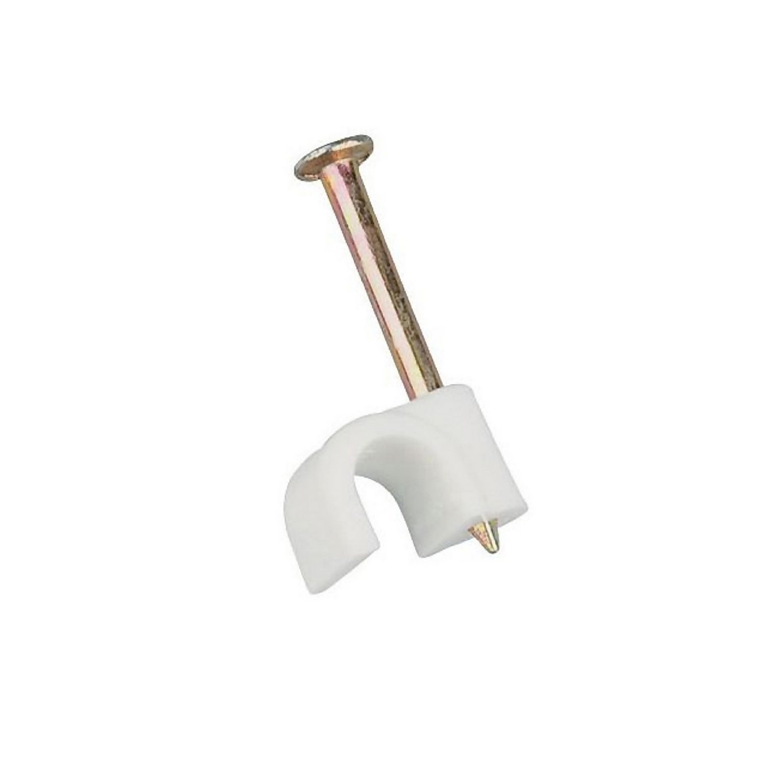 Masterplug Round Cable Clips 6mm White 20 Pack Homebase