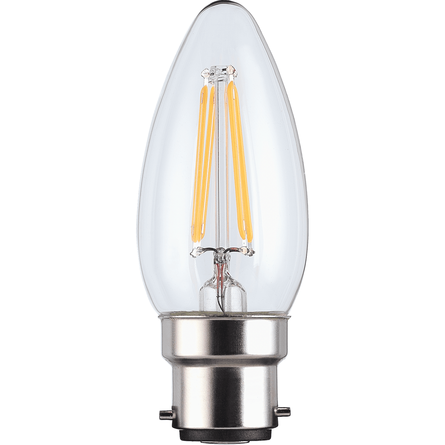 TCP LED Filament Clear Candle 4.5W B22 Dimmable Light Bulb