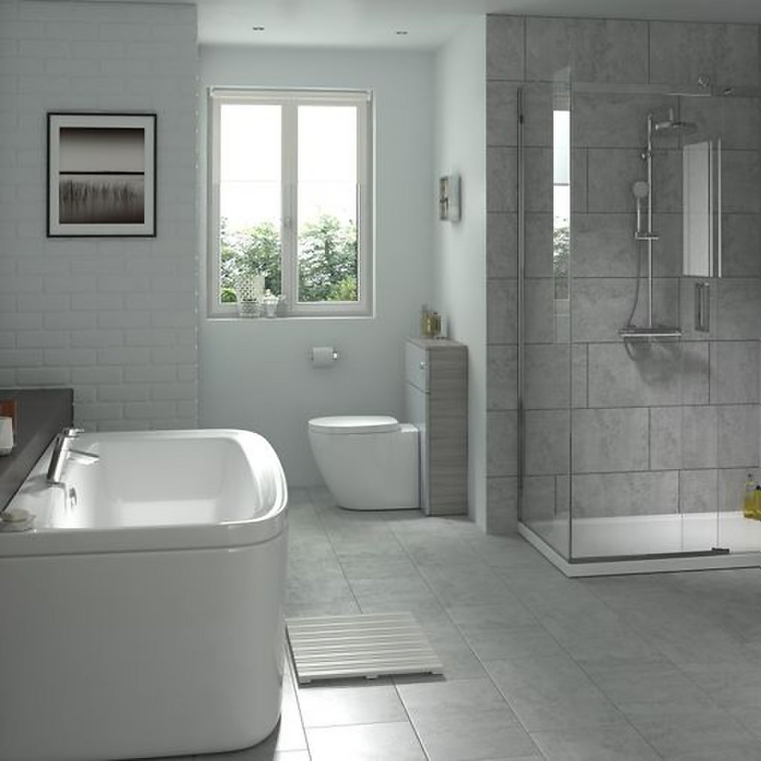 Classico Grey Wall And Floor Tile 600, Grey Bathroom Floor Tiles