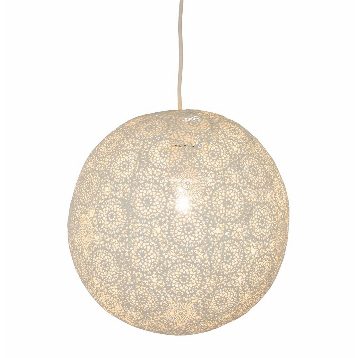 Cream metal outlet light shade