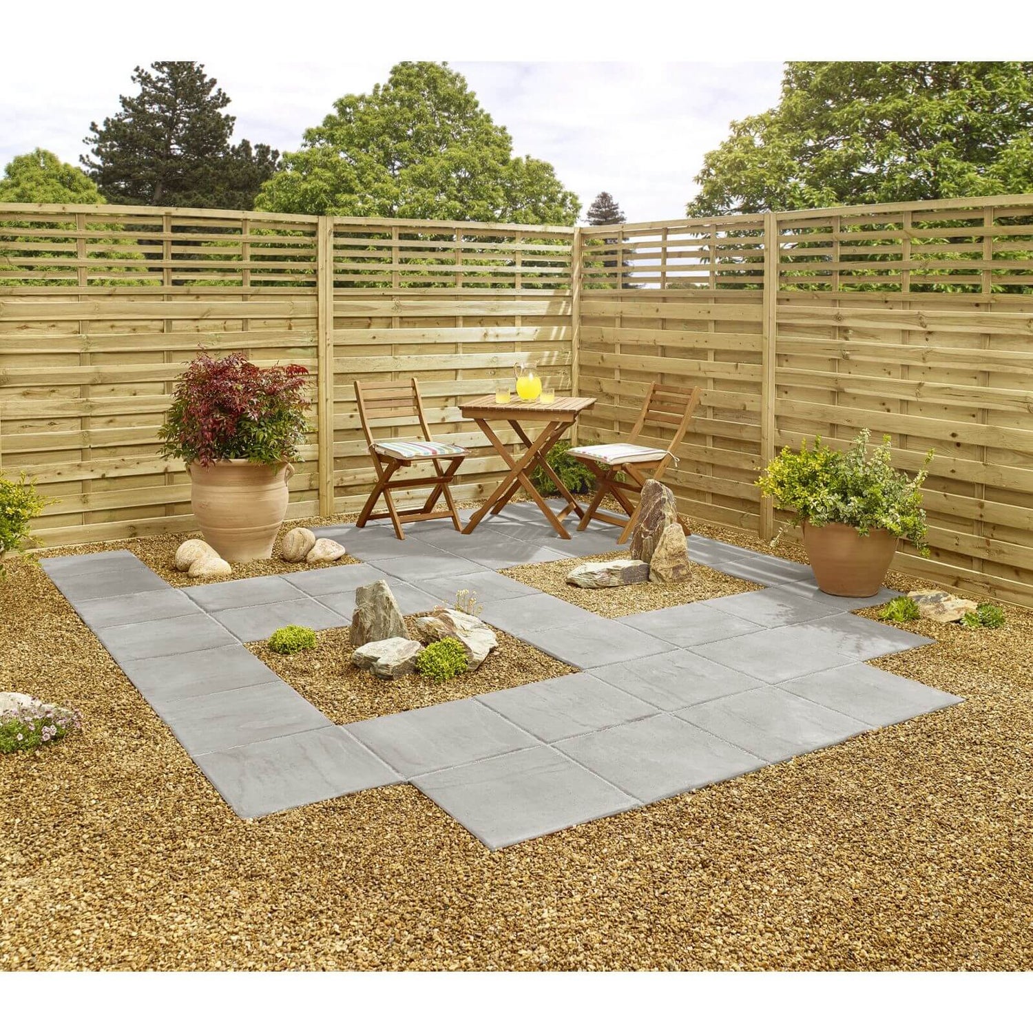 Stylish Stone Hereford Paving Riven 450 x 450mm Grey Homebase