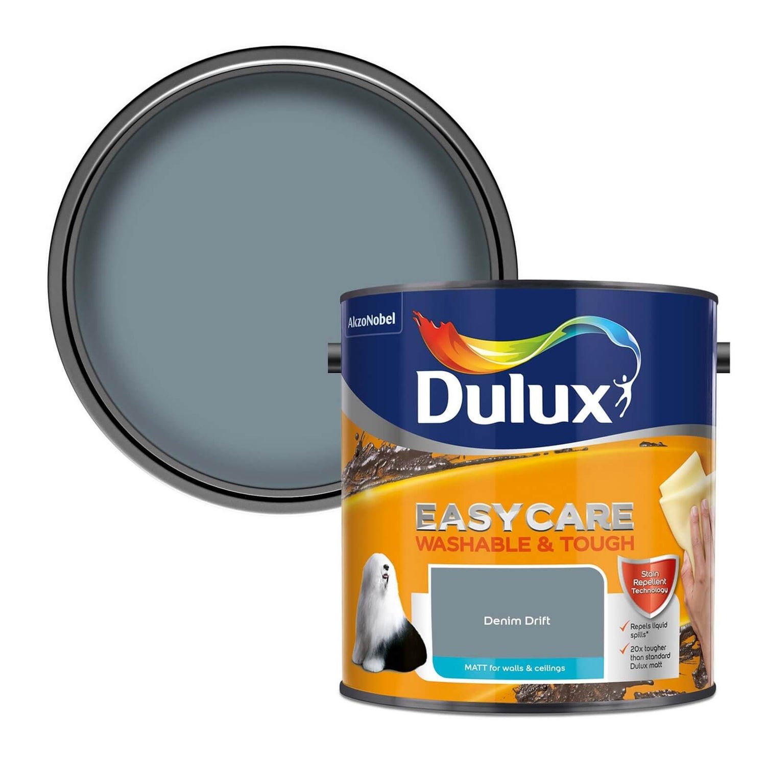 Dulux Easycare Washable Tough Denim Drift Matt 2 5l Homebase