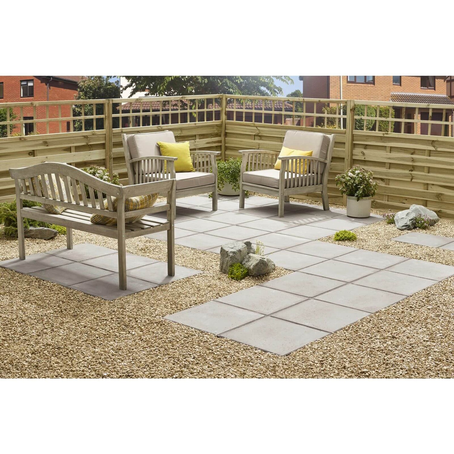 Stylish Stone Hereford Paving Smooth 450 x 450mm - Grey (Full Pack)