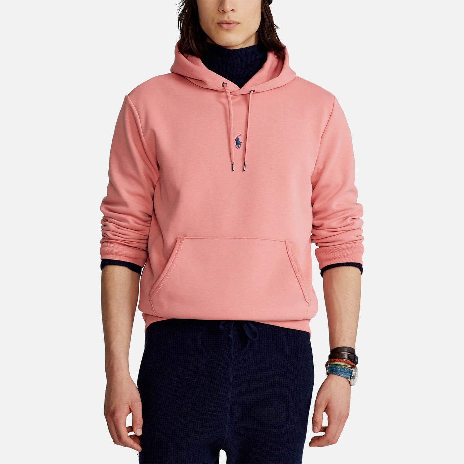 Polo Ralph Lauren Men's Double Knitted Centre Polo Player Hoodie - Dusty Rose - XXL
