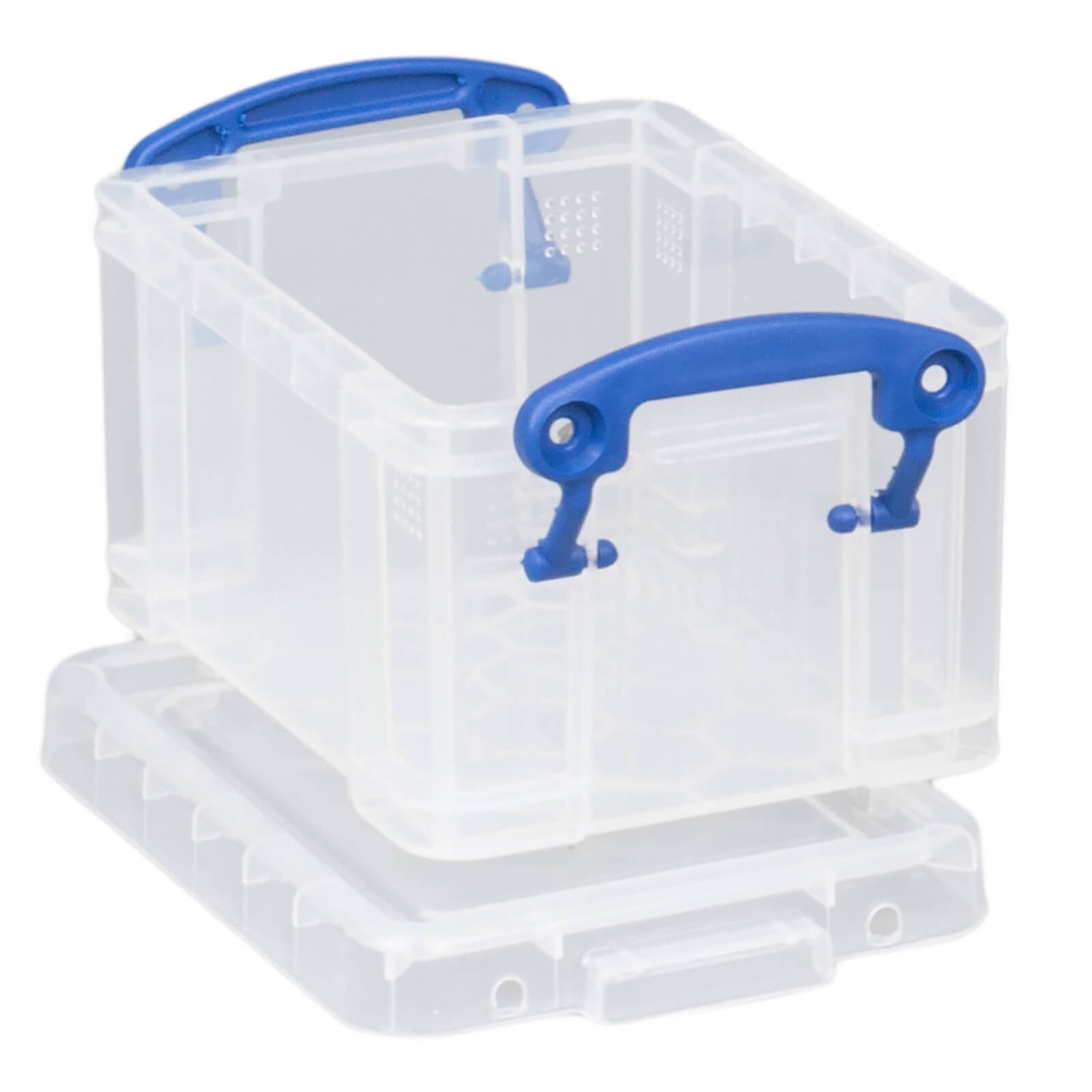 Diy Storage Box Blue/Grey Handles Really Useful Clear Plastic 0.3 L Craft 