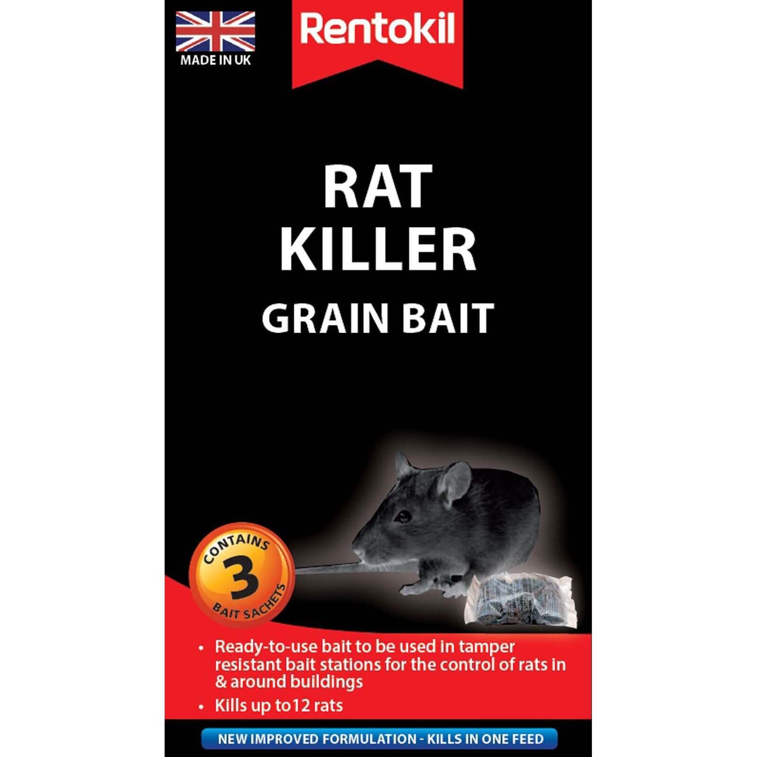 RatKil Rat Bait Box & Rat Poison For Pest Control - Large, Tamper proo