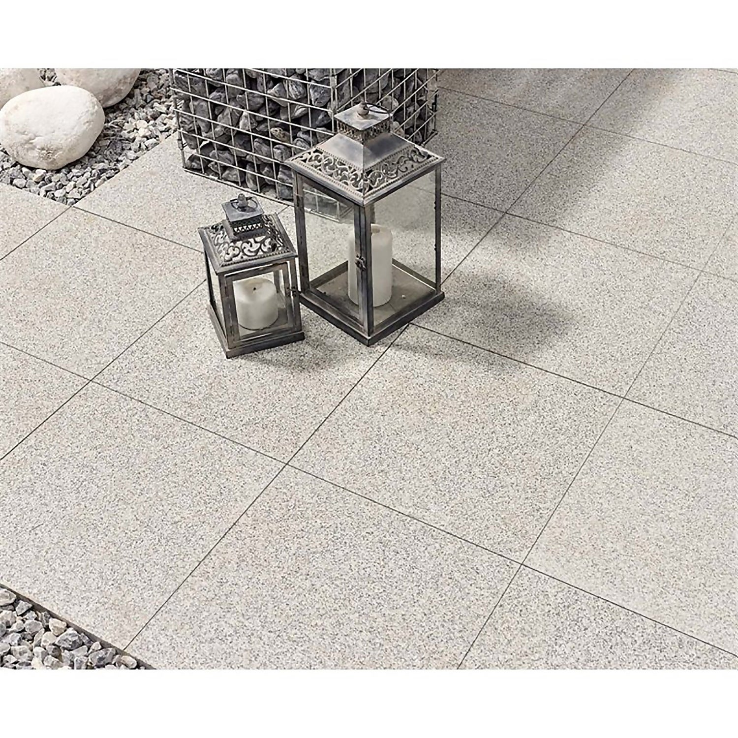 Stylish Stone Granite Paving 400 x 400mm Light Grey Homebase
