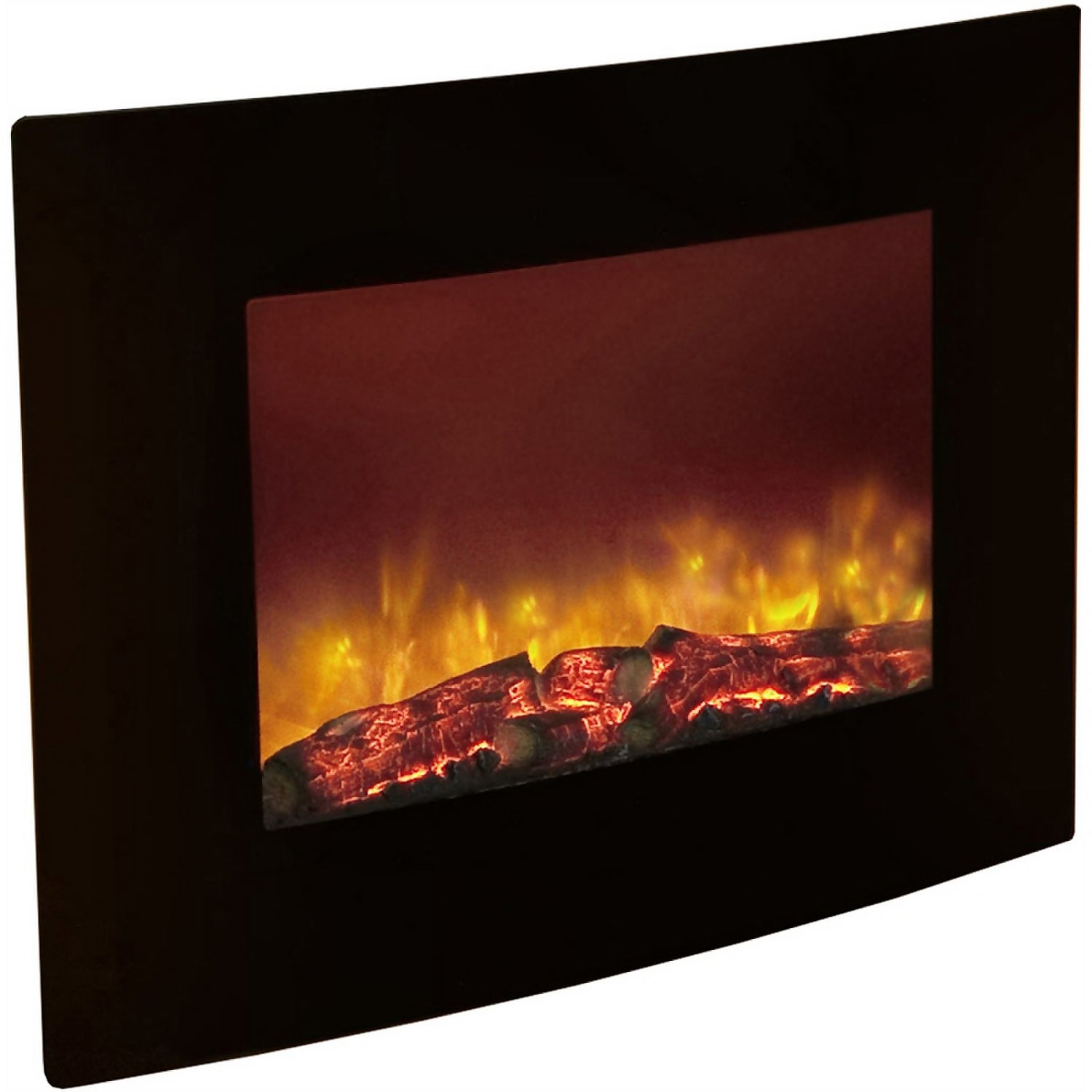 Be Modern Quattro Wall Mounted Electric Fire - Black Glass