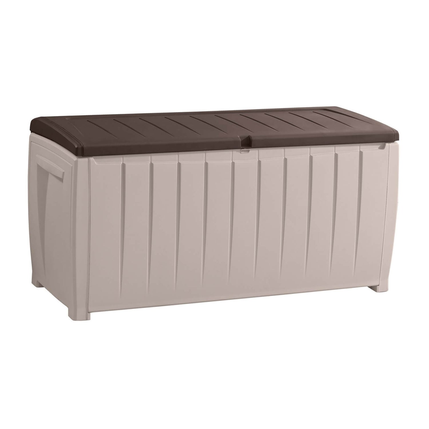 Keter Novel Plastic Outdoor Garden Storage Box 340L - Beige/ Brown