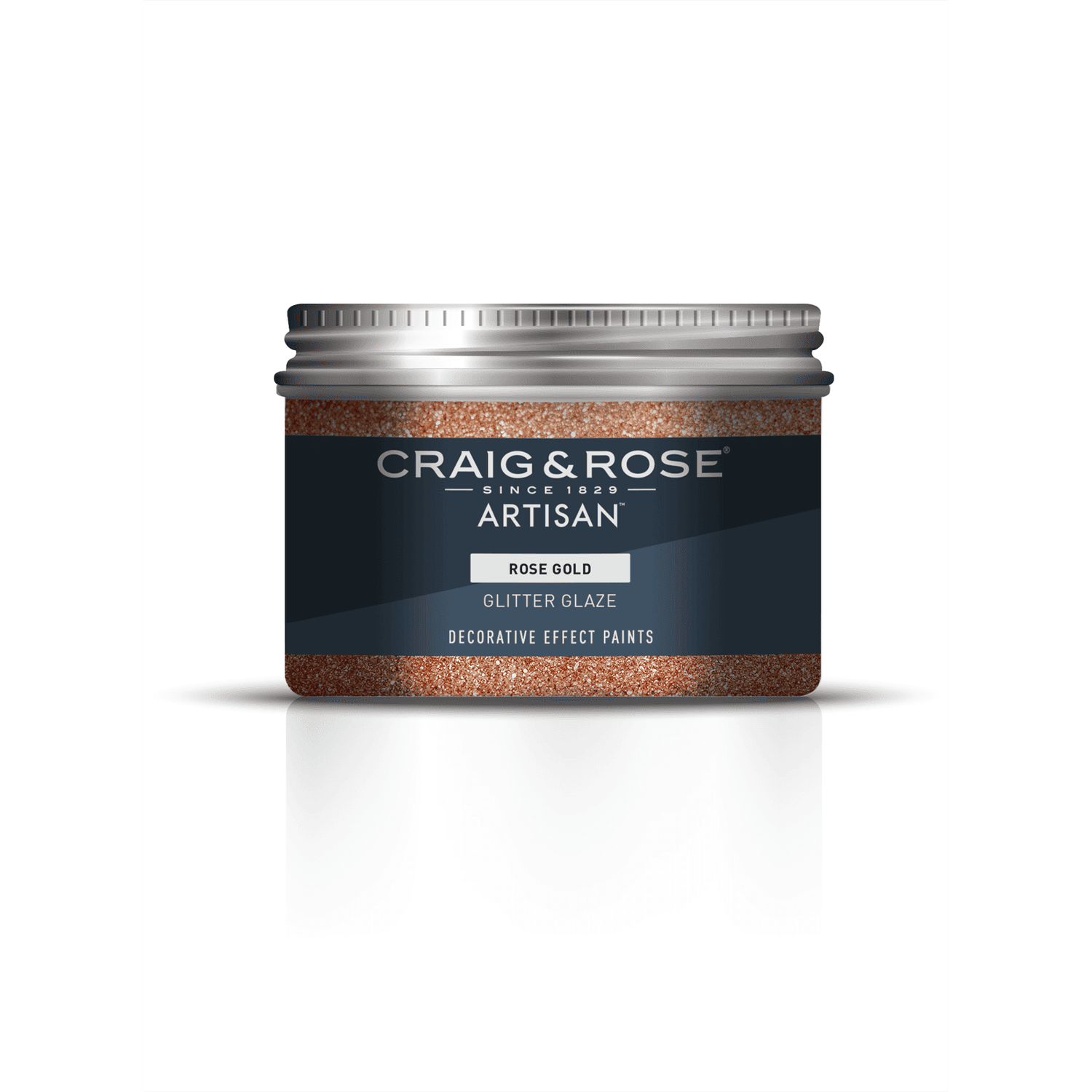 Craig Rose Artisan Glitter Glaze Paint Rose Gold 300ml Homebase