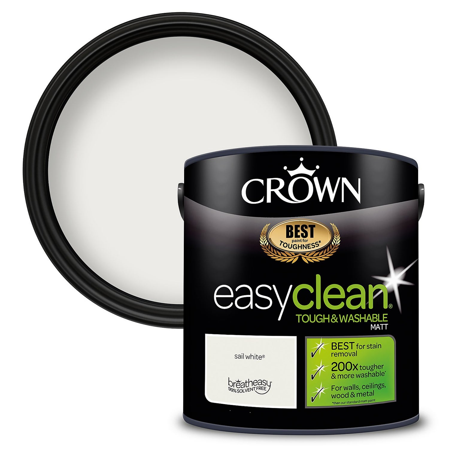 Crown Easyclean Washable & Wipeable Multi Surface Matt Paint Sail