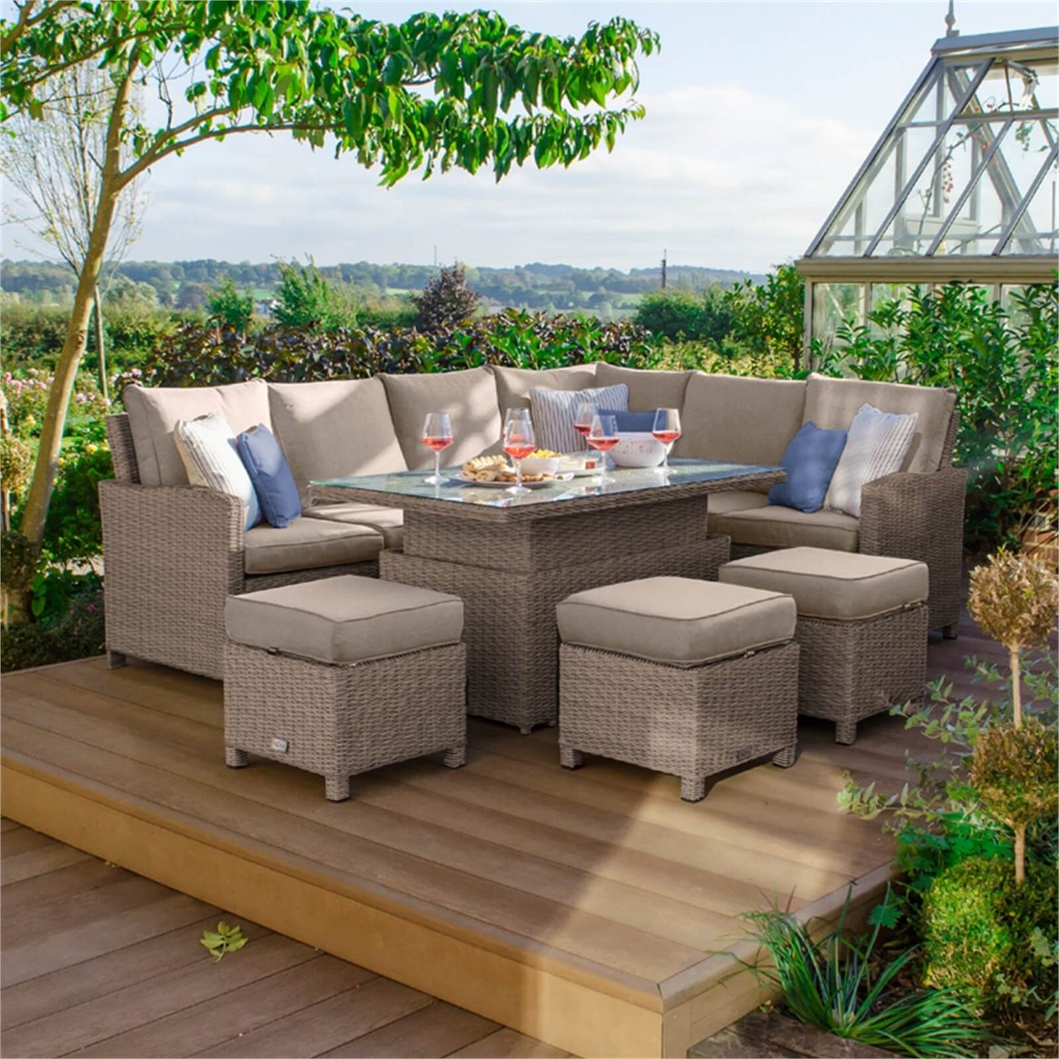 Nova Belmont Rising Casual Rattan Dining Right in Natural Homebase
