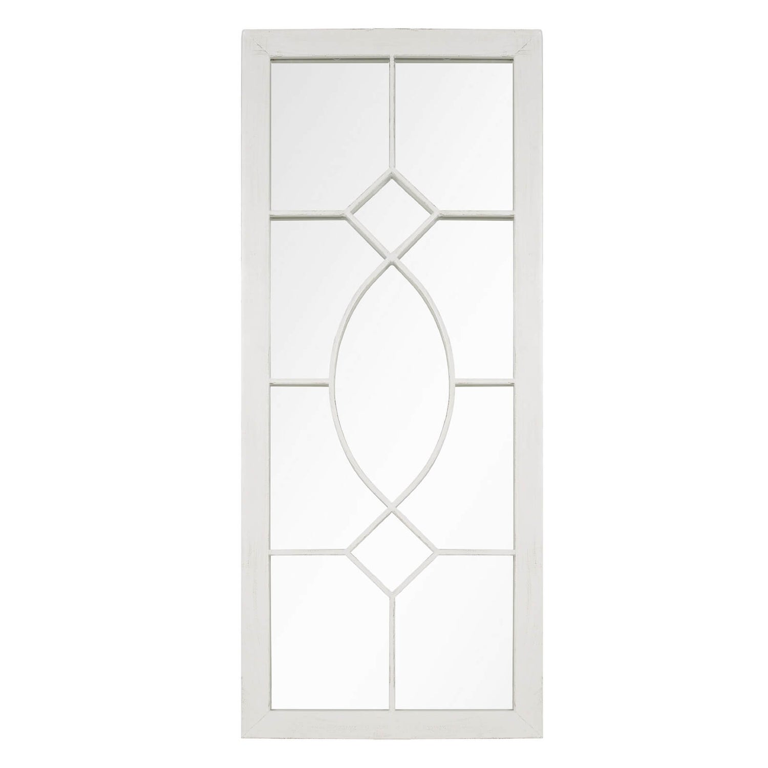 Antique Garden Mirror 105x43cm White Homebase