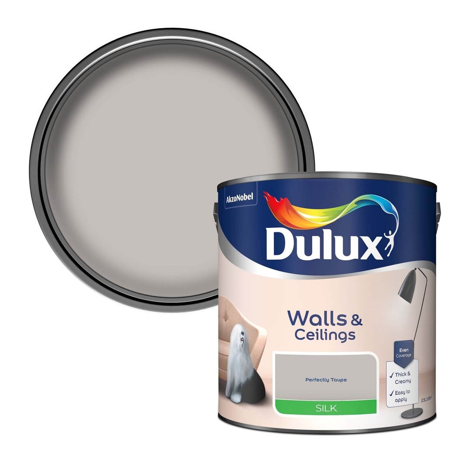 Dulux Silk Emulsion Paint Perfectly Taupe 2.5L