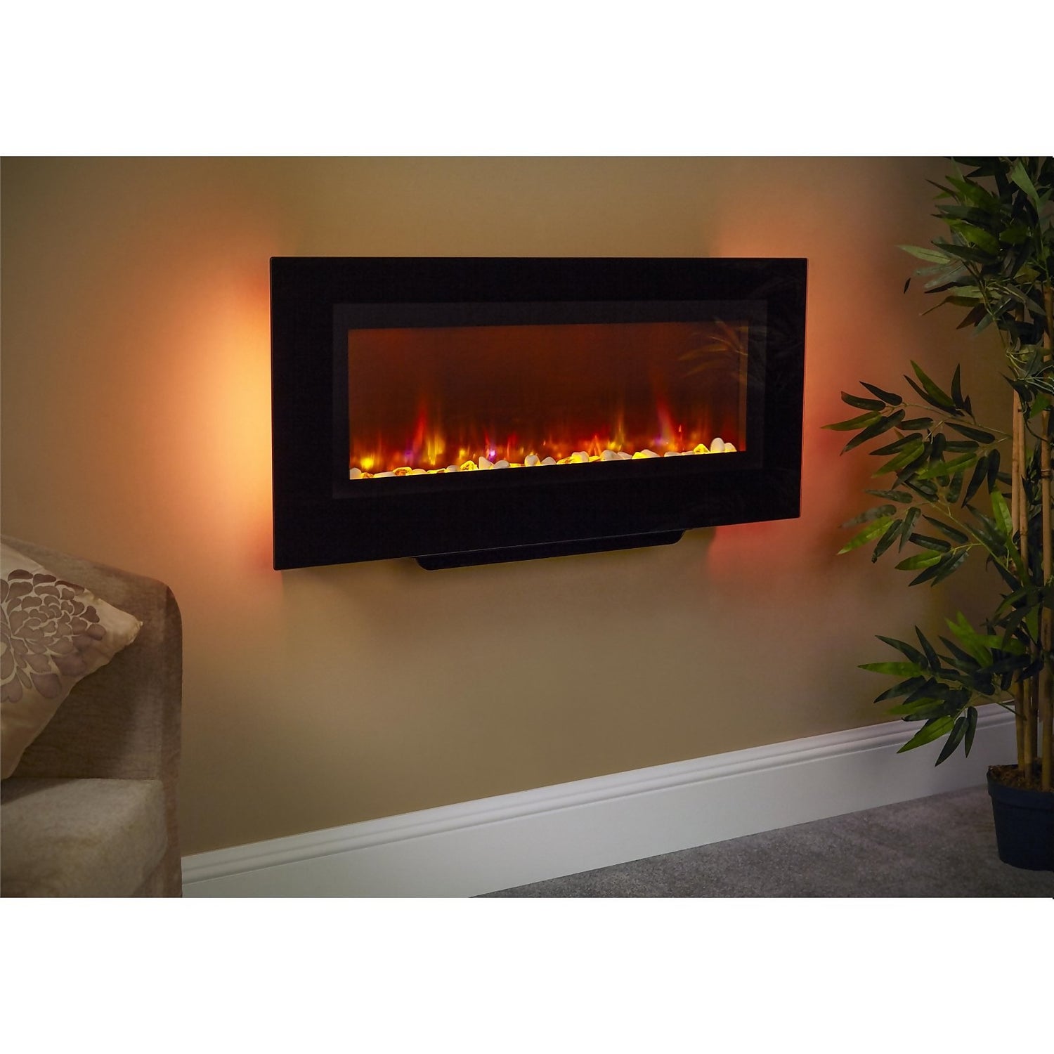 Suncrest Santos Wall Mount Electric Fire | Homebase