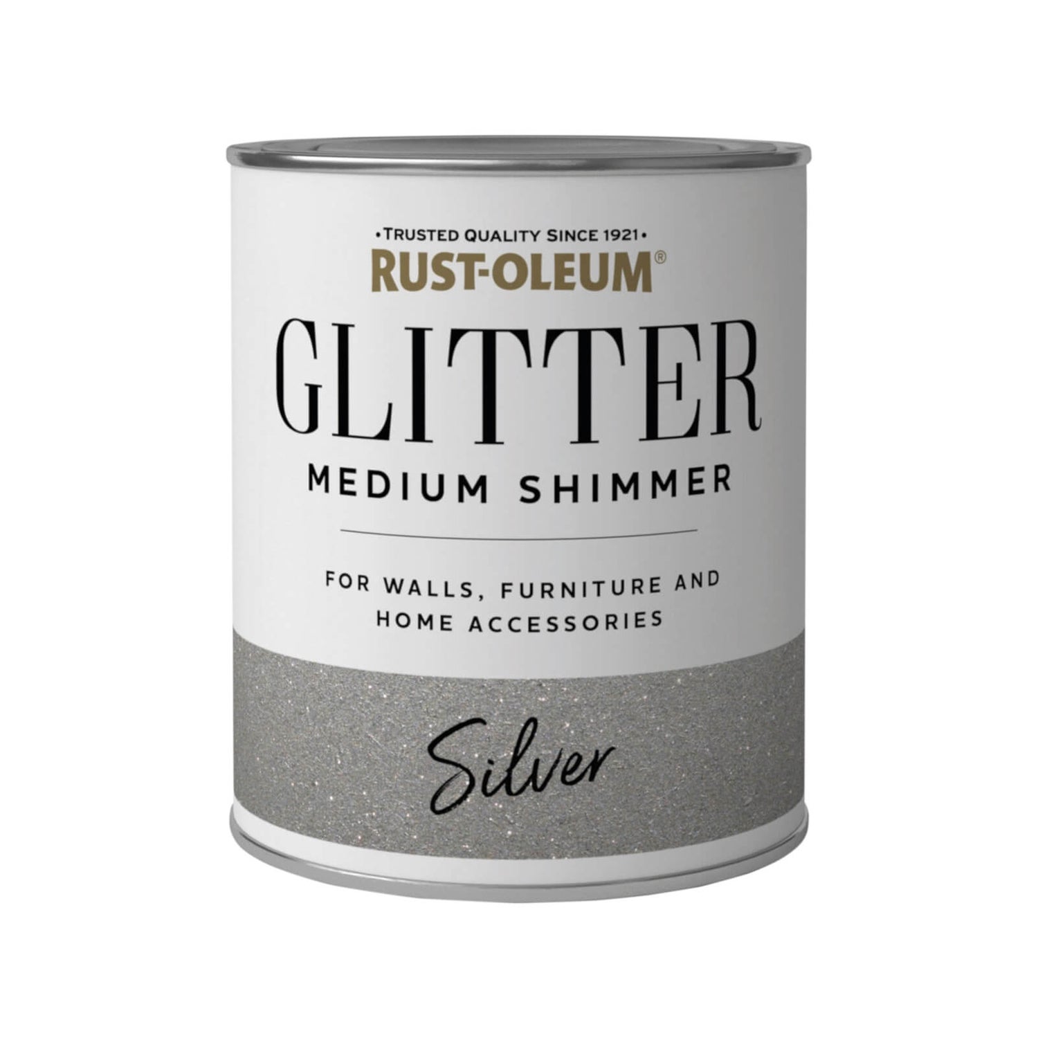Rust Oleum Medium Shimmer Silver Glitter 250ml Homebase