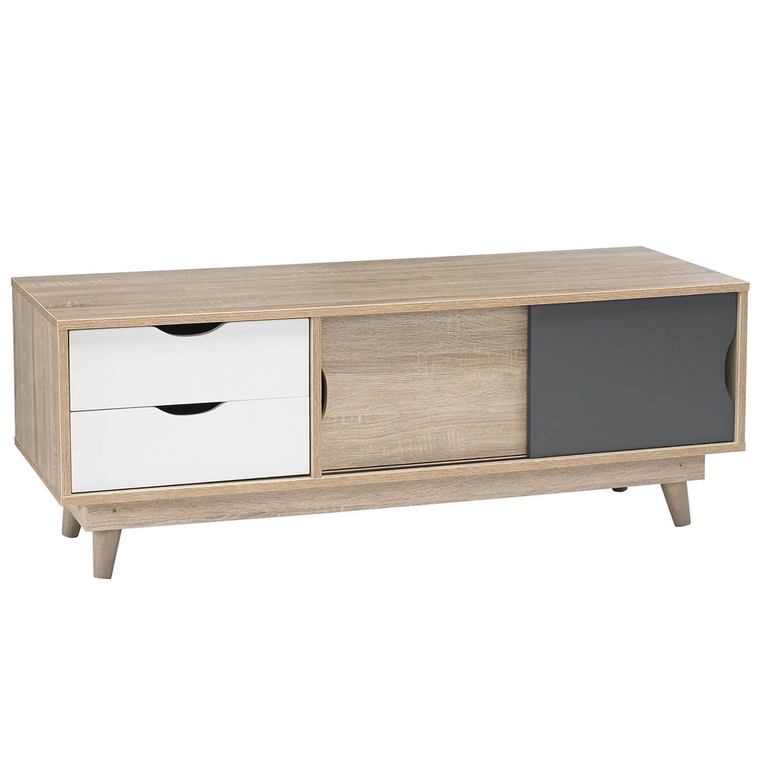Scandi TV Media Unit Grey Oak Homebase
