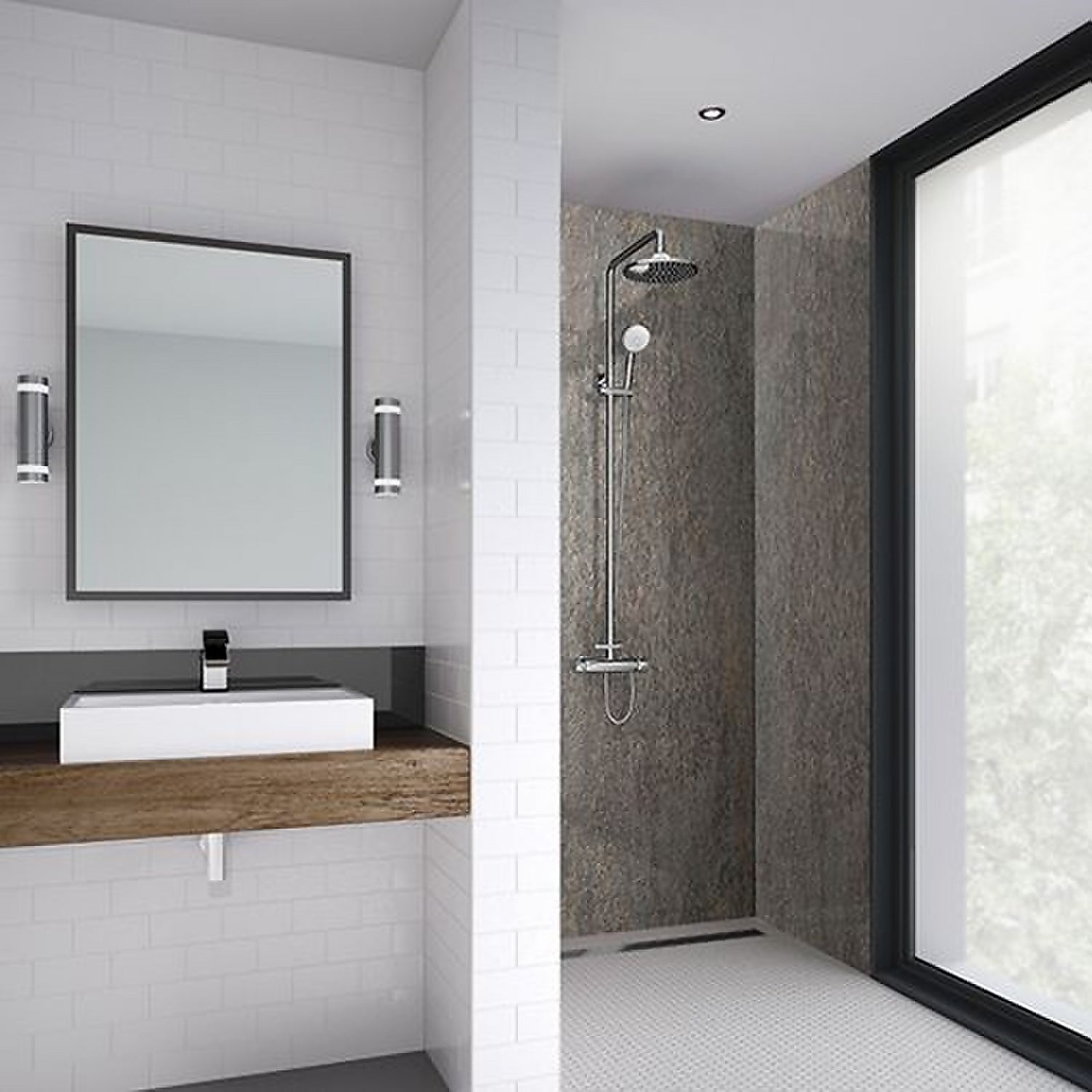 Wetwall 590mm tongue & groove laminate - copper alloy